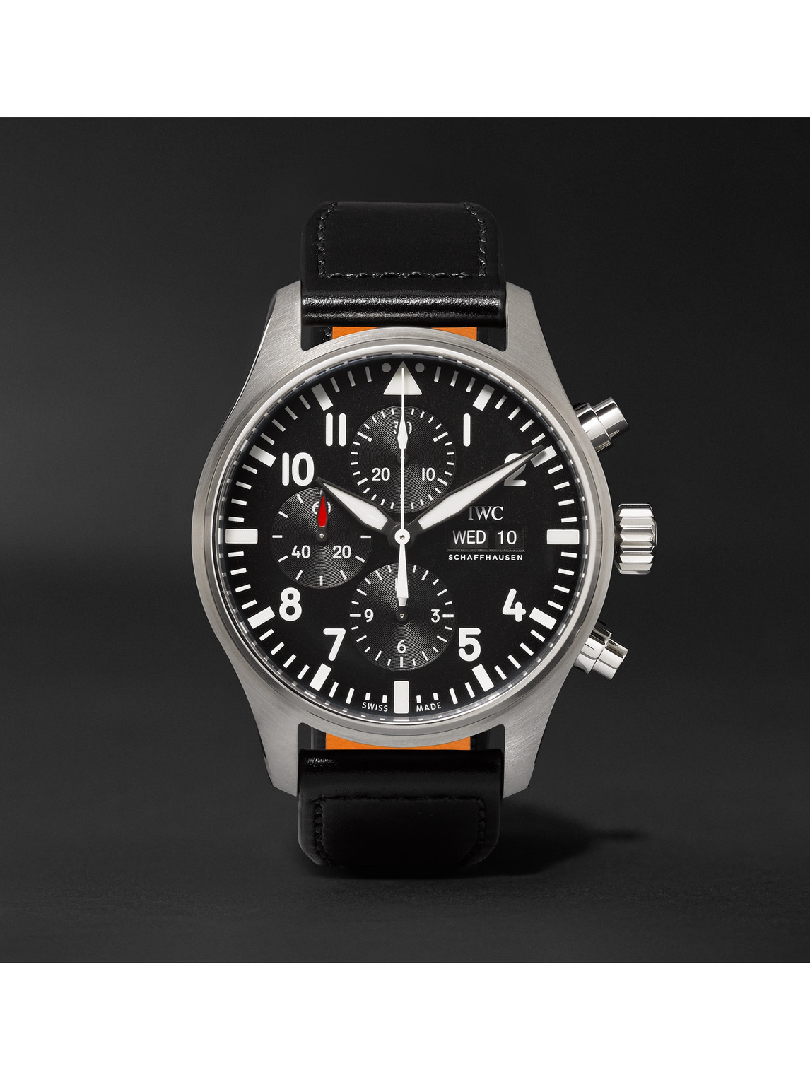 Pilot's Automatic Chronograph 43mm Stainless Steel and Leather Watch, Ref. No. IW377709