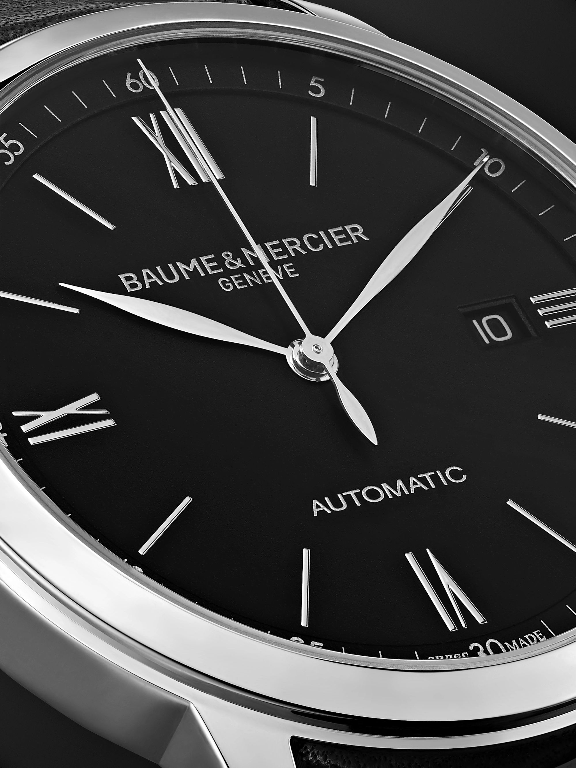 BAUME & MERCIER Classima Automatic 42mm Stainless Steel and Leather Watch, Ref. No. 10453