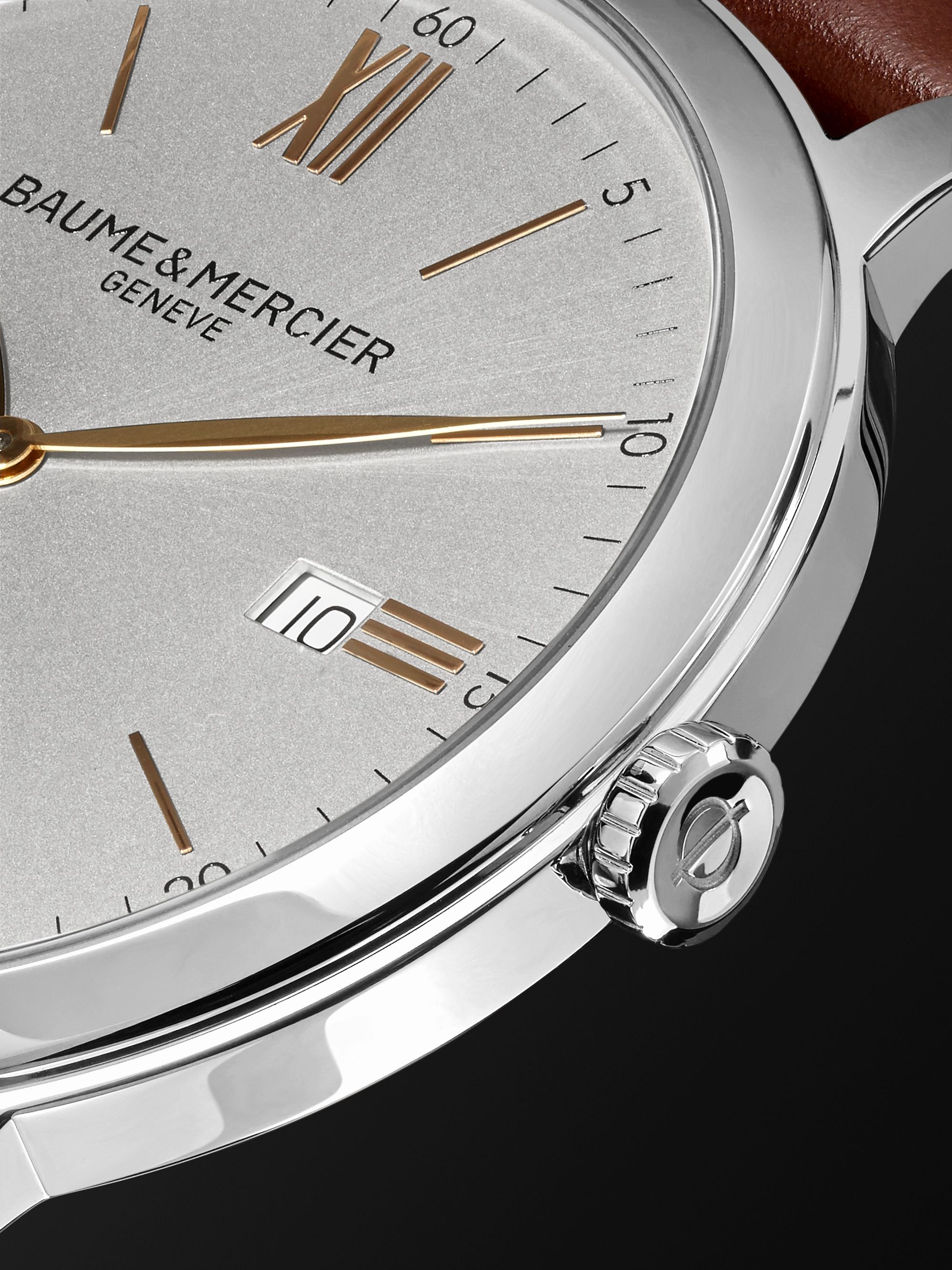 BAUME & MERCIER Classima 42mm Stainless Steel and Croc-Effect Leather Watch, Ref. No. 10415