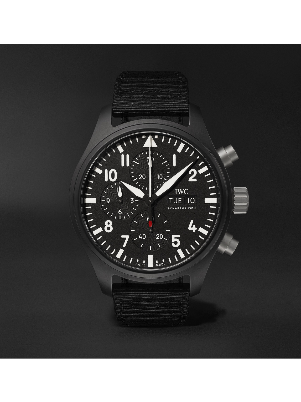 Iwc Schaffhausen Pilot's Top Gun Automatic Chronograph 44.5mm Ceramic And Textile Watch, Ref. No. Iw389101 In Not Applicable