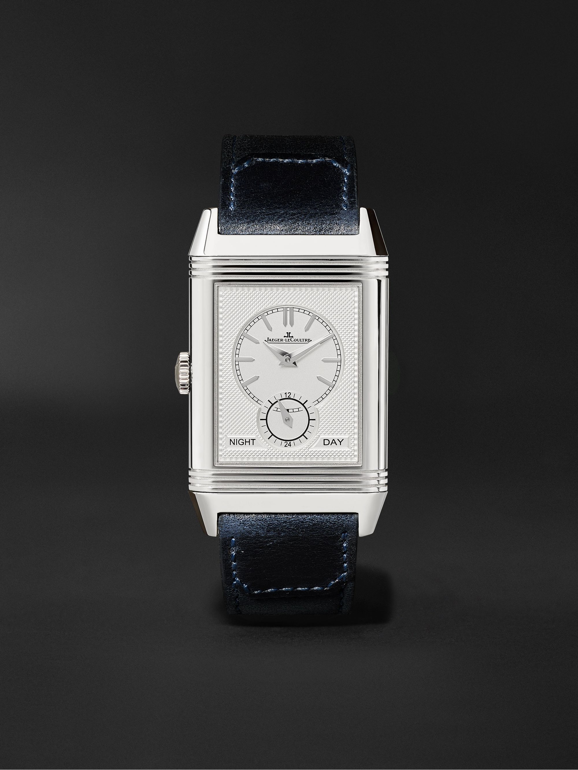 JAEGER-LECOULTRE Reverso Tribute Duoface Hand-Wound 28.3mm Stainless Steel and Leather Watch, Ref. No. 3988482