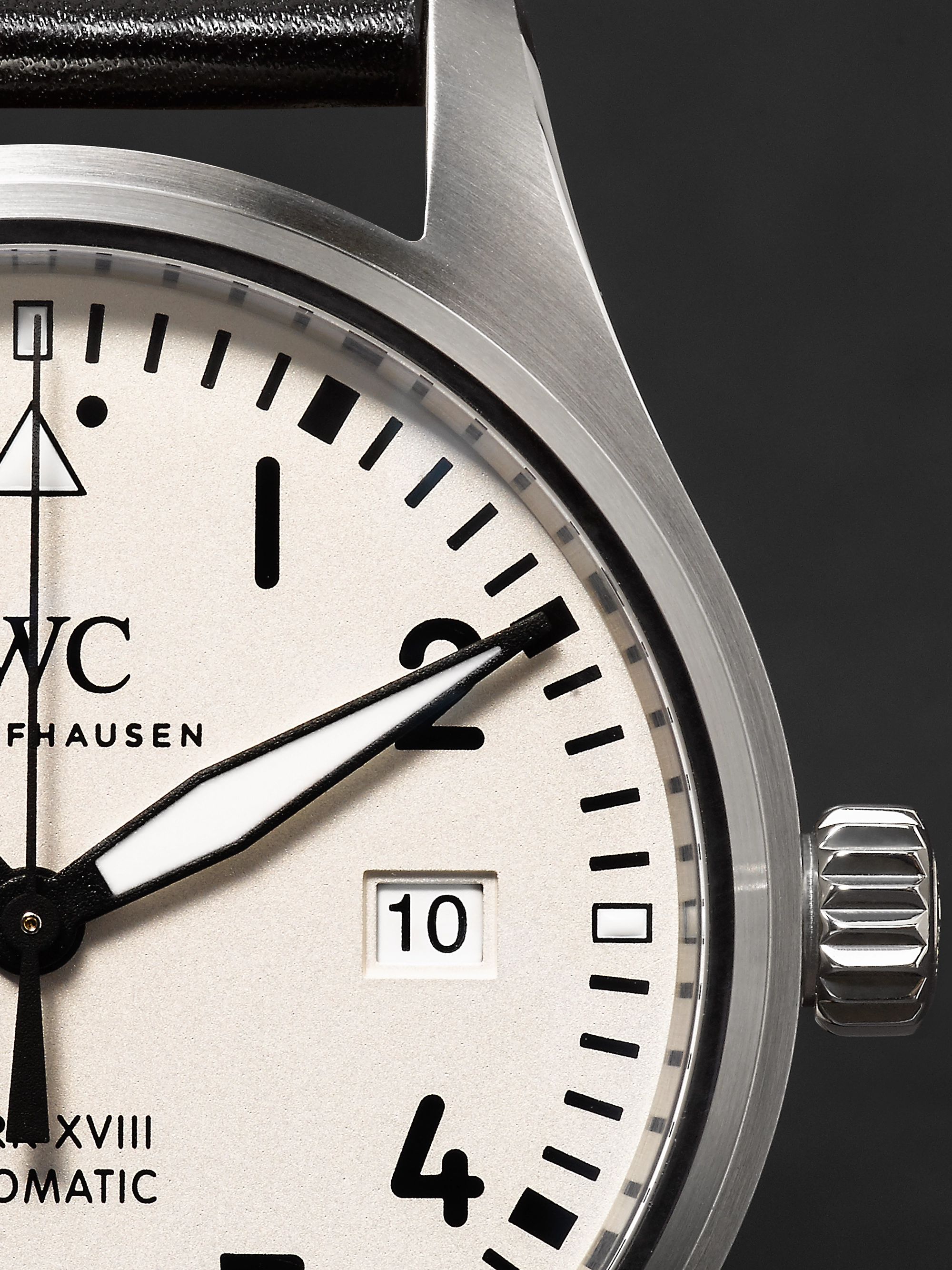 IWC SCHAFFHAUSEN Pilot's Mark XVIII Automatic 40mm Stainless Steel and Leather Watch, Ref. No. IW327002