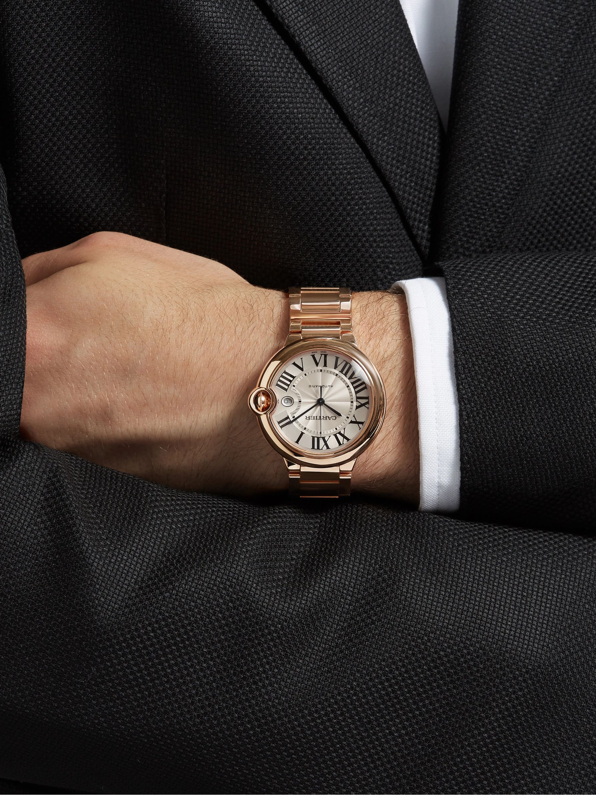 CARTIER Ballon Bleu de Cartier Automatic 42mm 18-Karat Pink Gold Watch, Ref. No. CRWGBB0016
