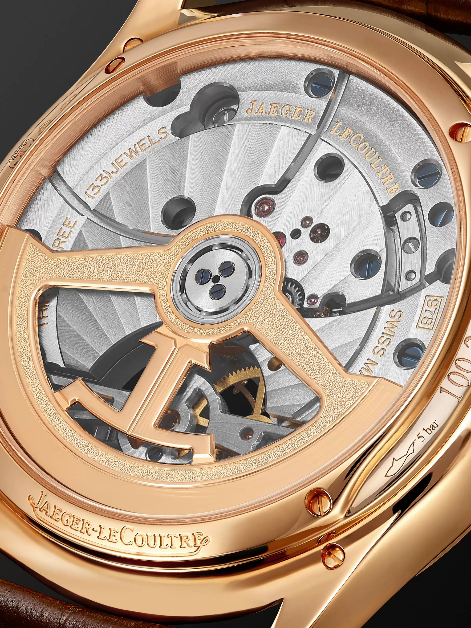 JAEGER-LECOULTRE Master Ultra Thin Tourbillon Automatic 40mm 18-Karat Pink Gold and Alligator Watch, Ref. No. 1682410