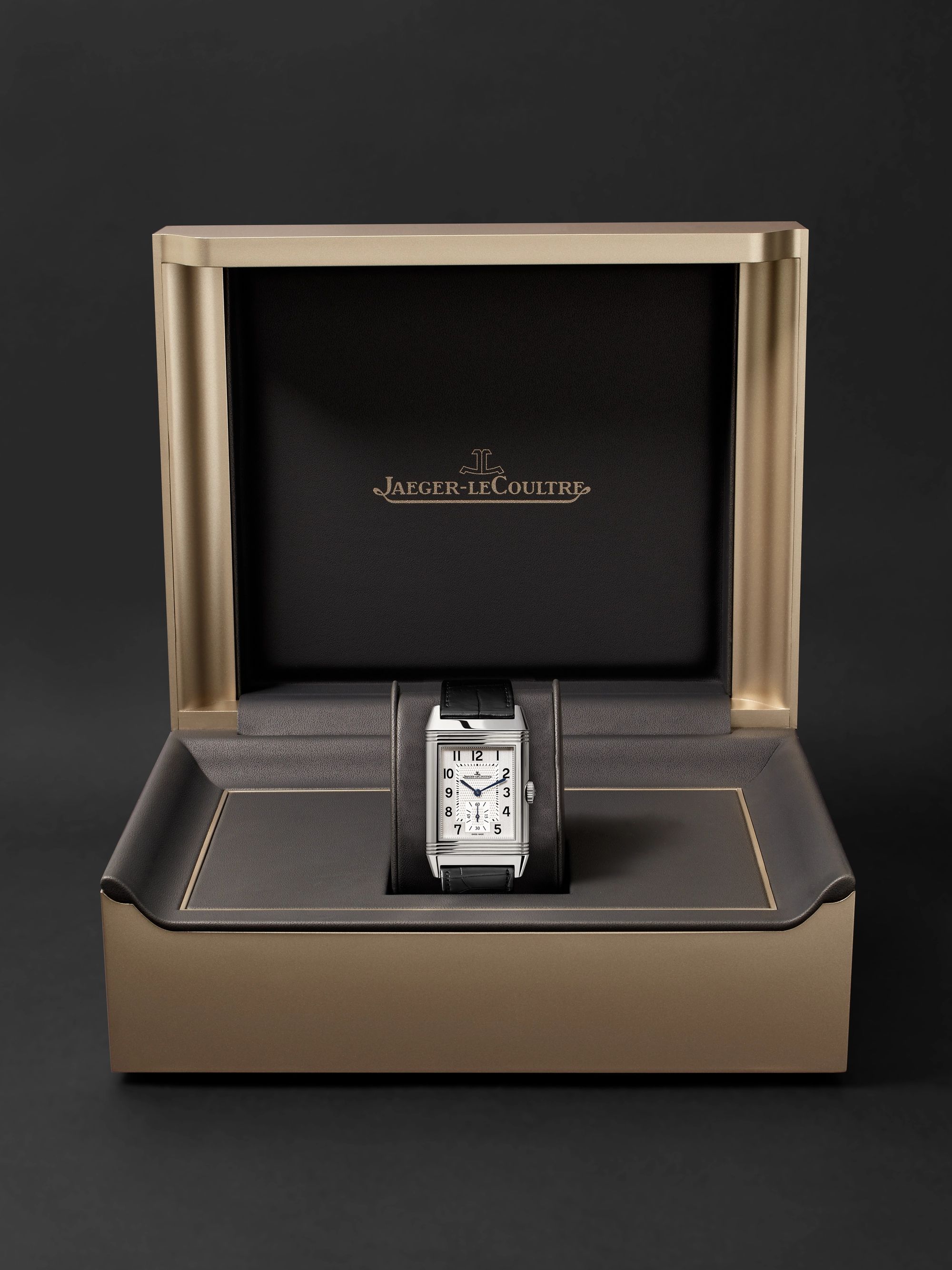 JAEGER-LECOULTRE Reverso Classic Large Hand-Wound 45mm x 27mm Stainless Steel and Alligator Watch, Ref. No. Q3858520