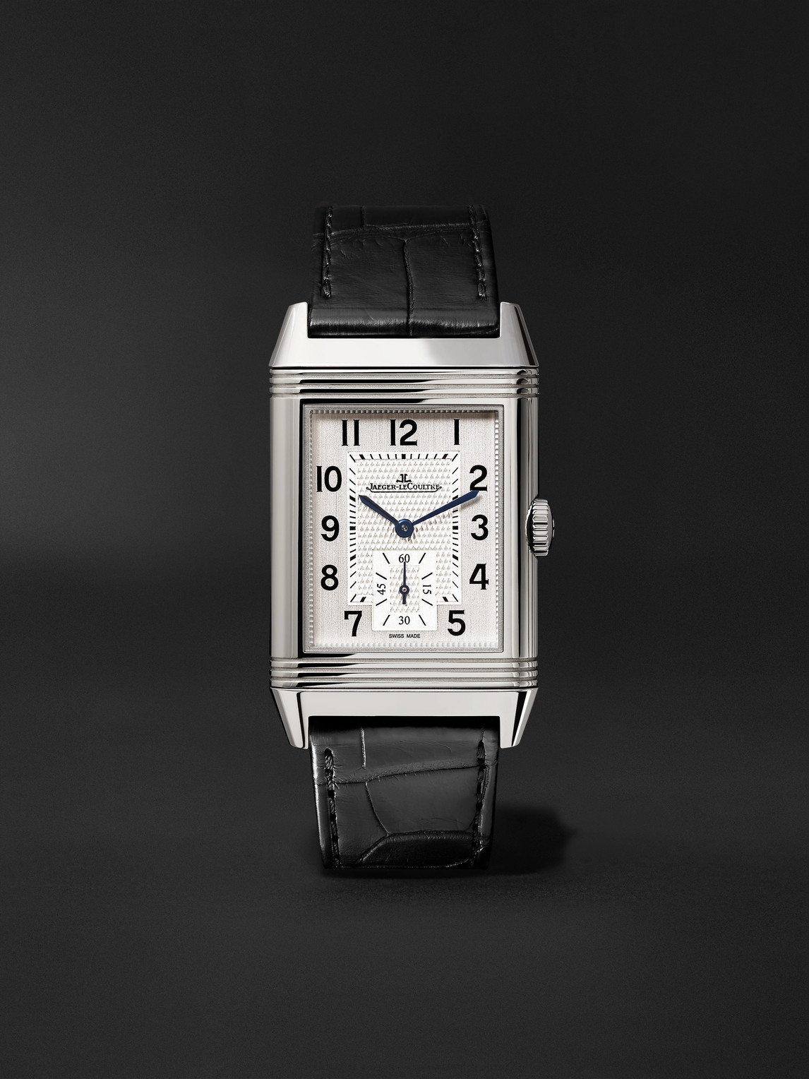 Jaeger-lecoultre Reverso Classic Large Hand-wound 45mm X 27mm Stainless Steel And Alligator Watch, Ref. No. Q3858520 In White