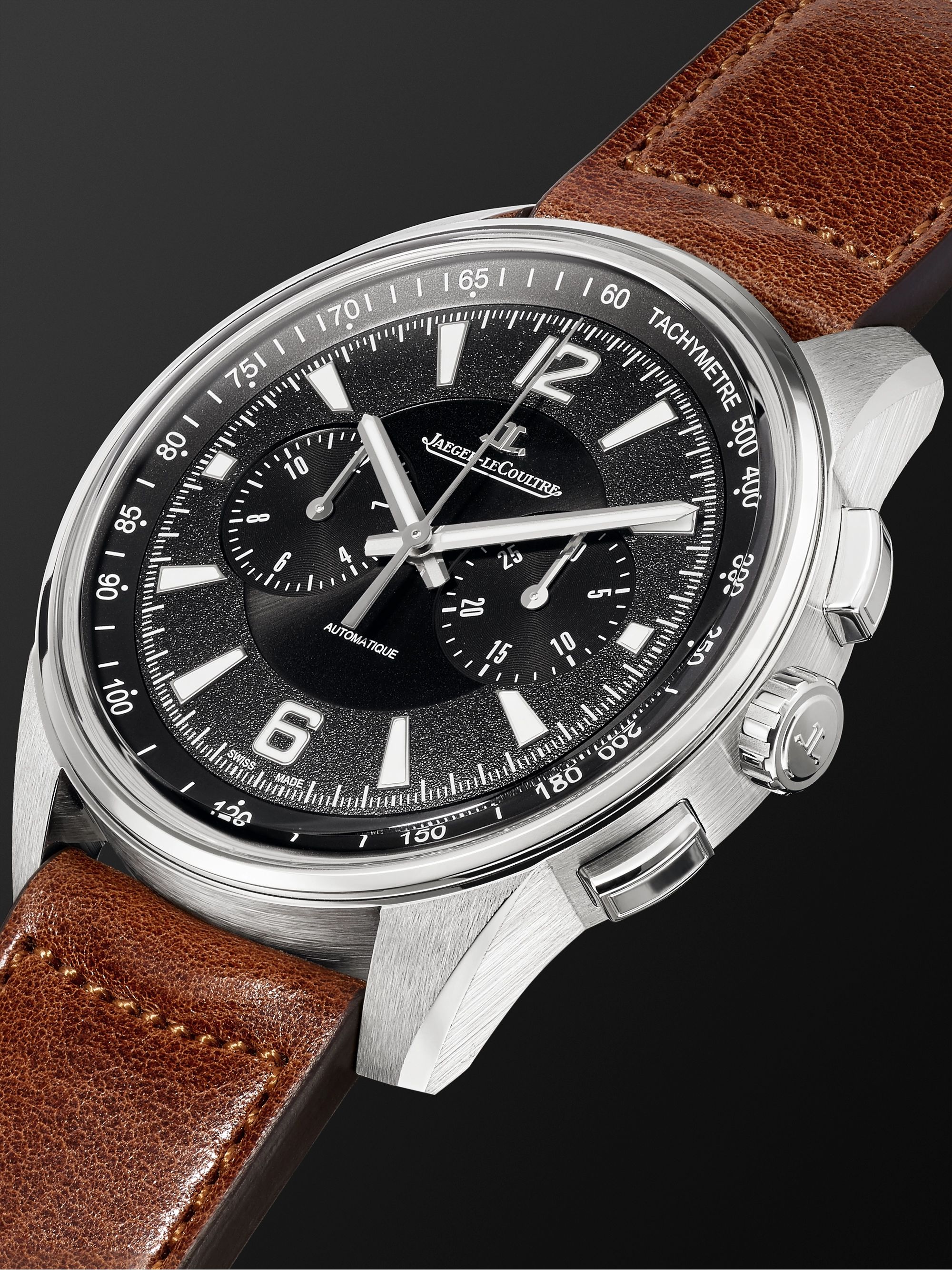 JAEGER-LECOULTRE Polaris Automatic Chronograph 42mm Stainless Steel and Leather Watch, Ref. No. Q9028471