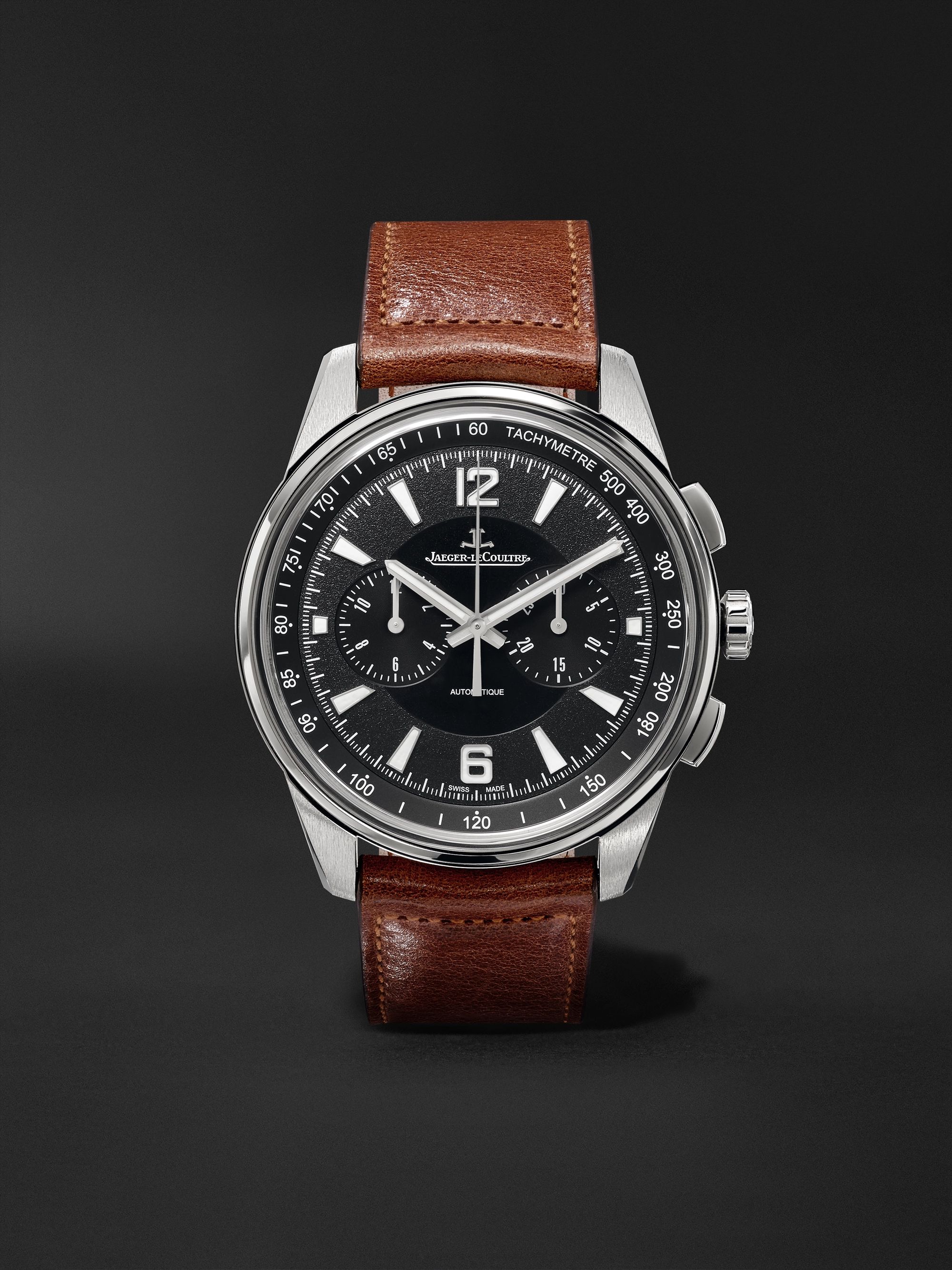 JAEGER-LECOULTRE Polaris Automatic Chronograph 42mm Stainless Steel and Leather Watch, Ref. No. Q9028471