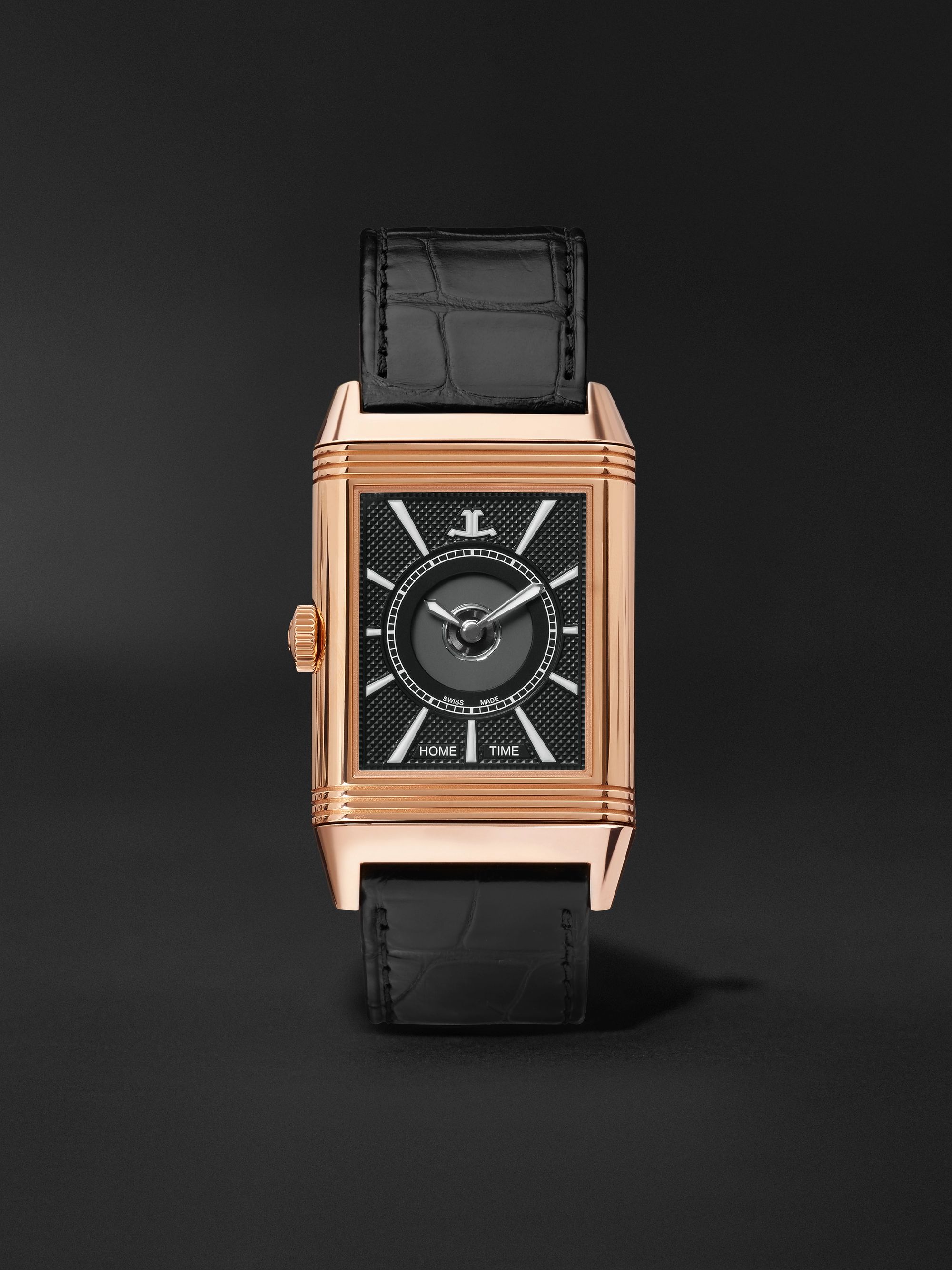 JAEGER-LECOULTRE Reverso Classic Large Duoface Automatic 28mm 18-Karat Rose Gold and Alligator Watch, Ref. No. Q1368470