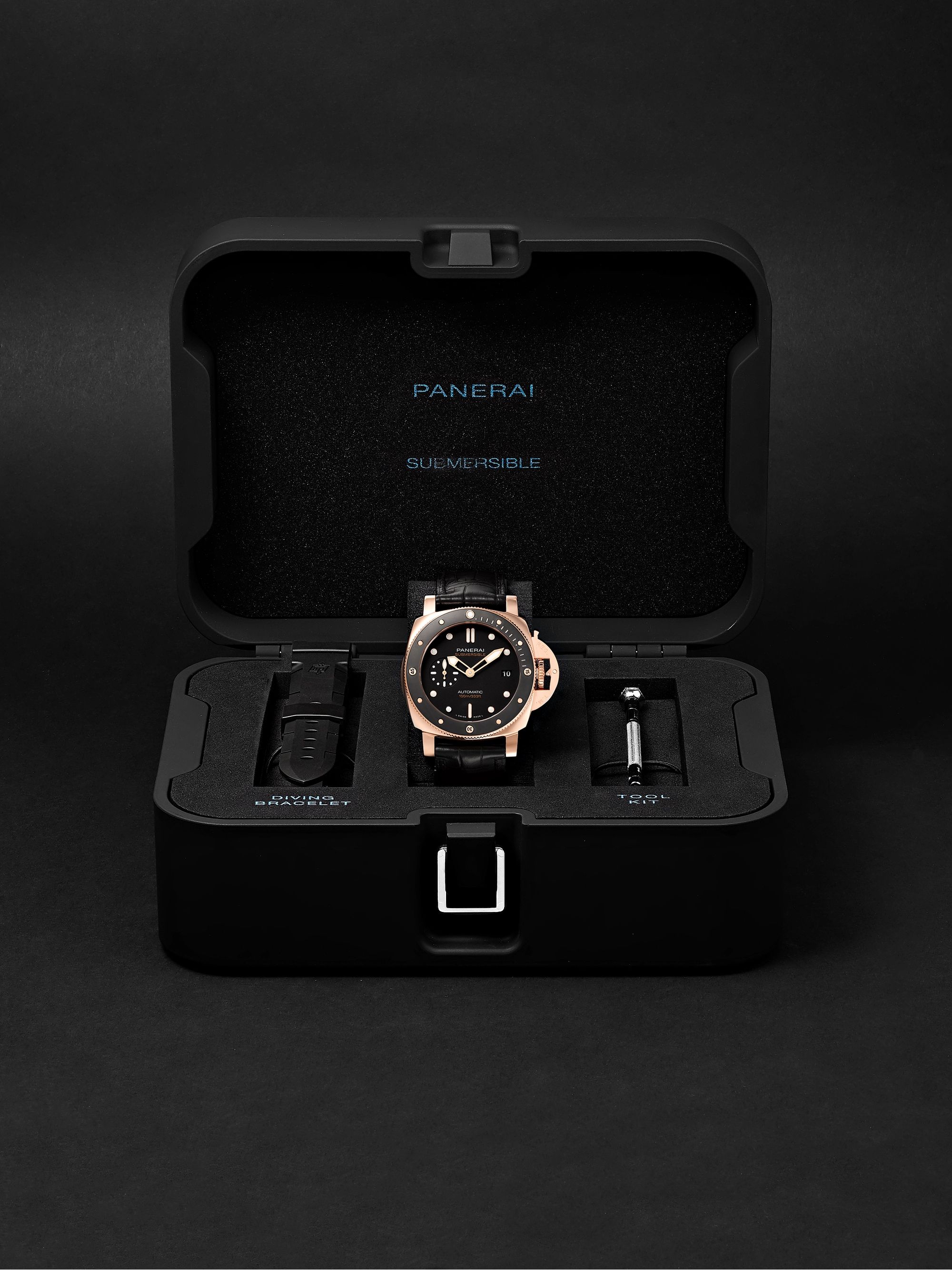 PANERAI Submersible Automatic 42mm Goldtech and Alligator Watch, Ref. No. PAM00974