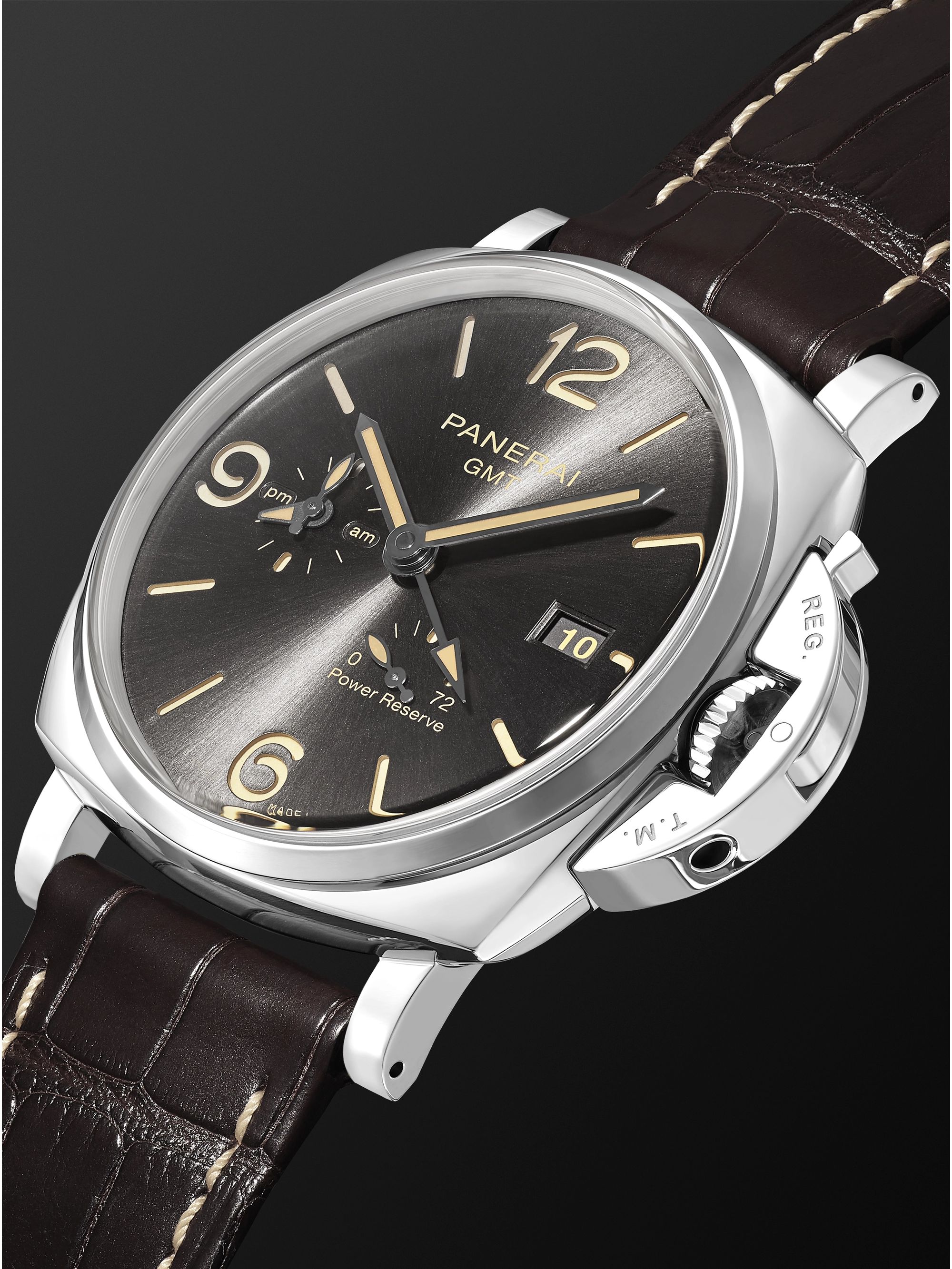 PANERAI Luminor Due GMT Power Reserve Automatic 45mm Stainless Steel and Alligator Watch, Ref. No. PAM00944
