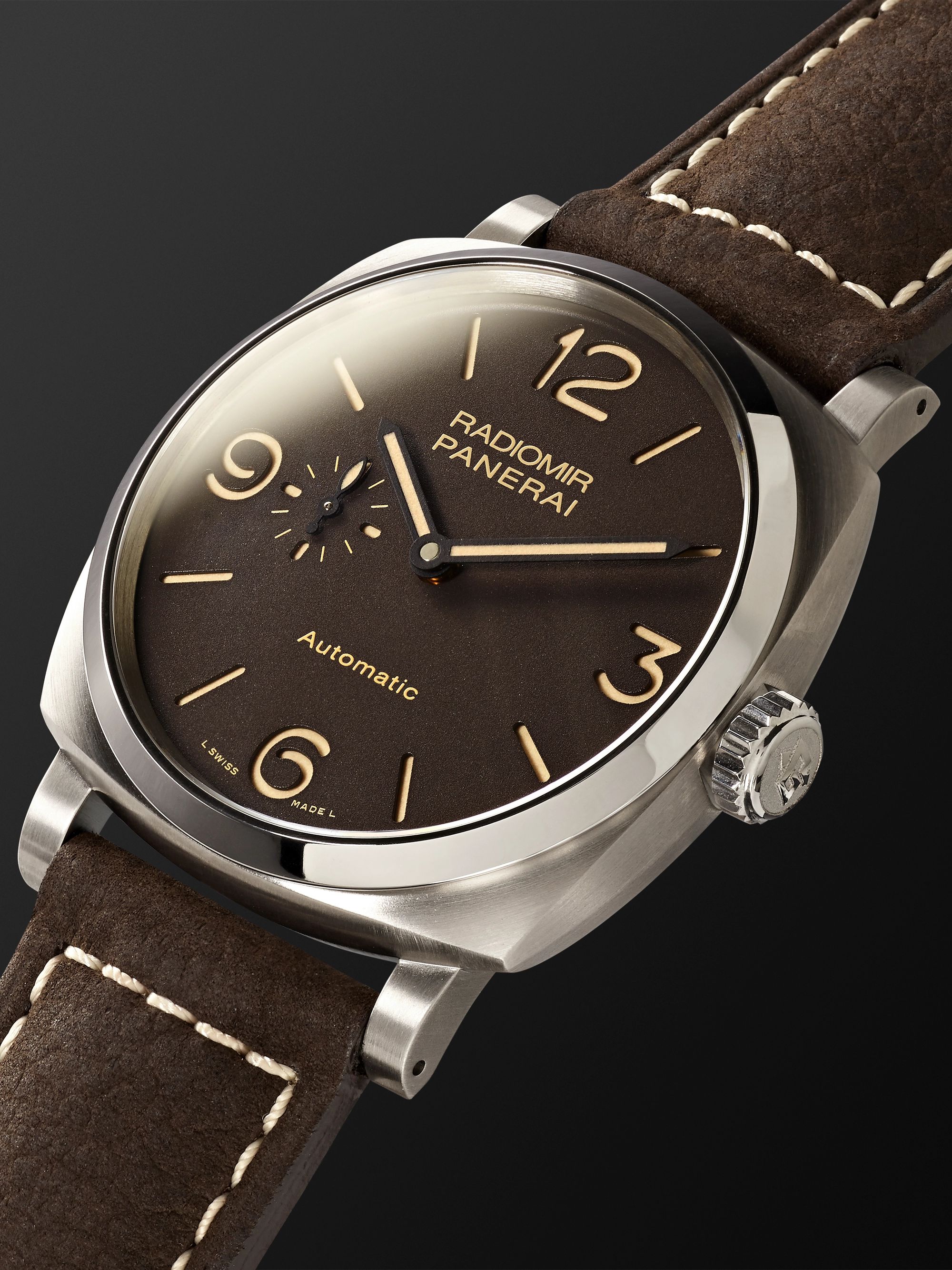 PANERAI Radiomir 1940 3 Days Automatic Titanio 45mm Titanium and Leather Watch, Ref. No. PAM00619