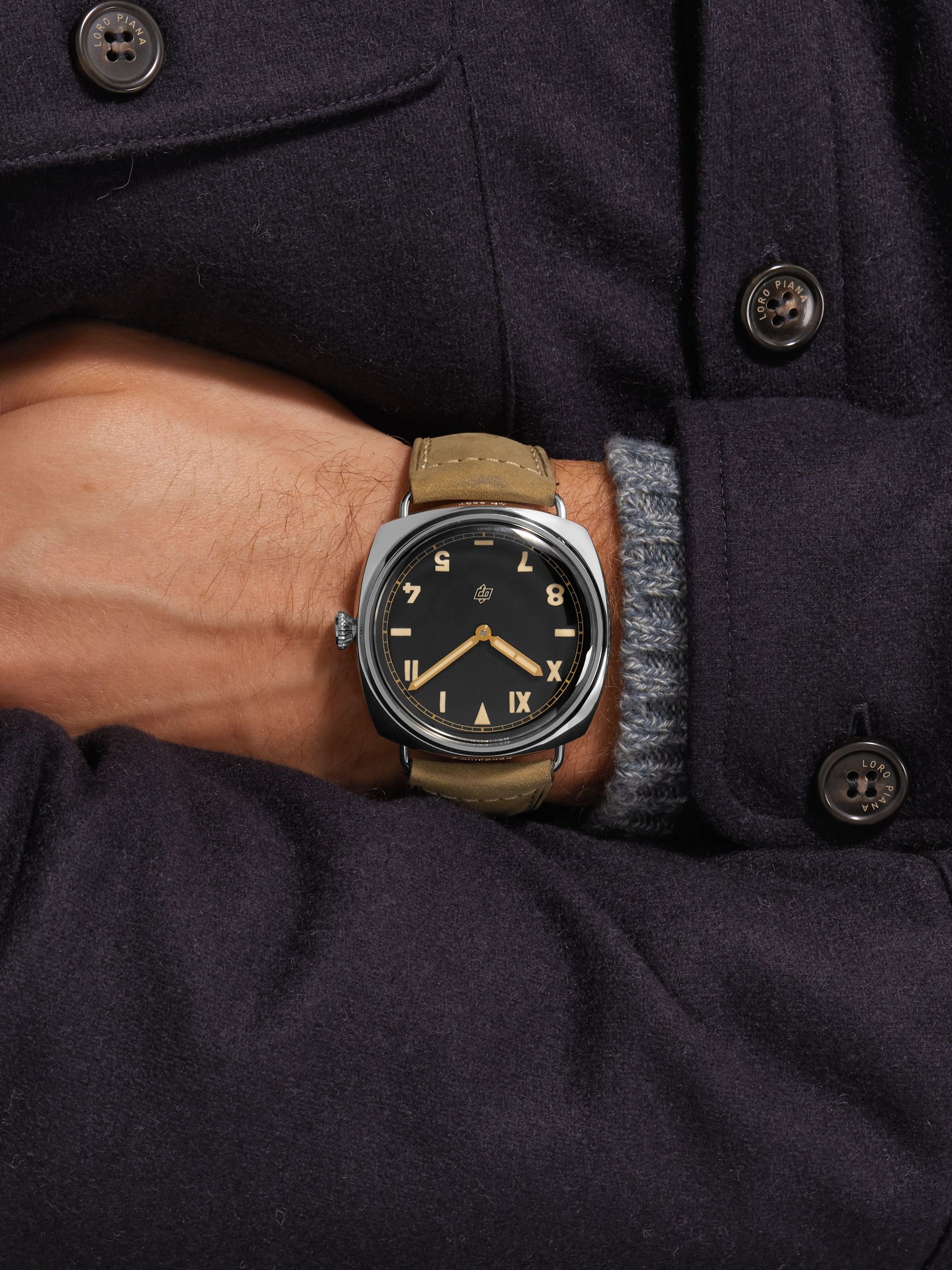 PANERAI Radiomir California Hand-Wound 47mm Stainless Steel and Leather Watch, Ref. No. PAM00424
