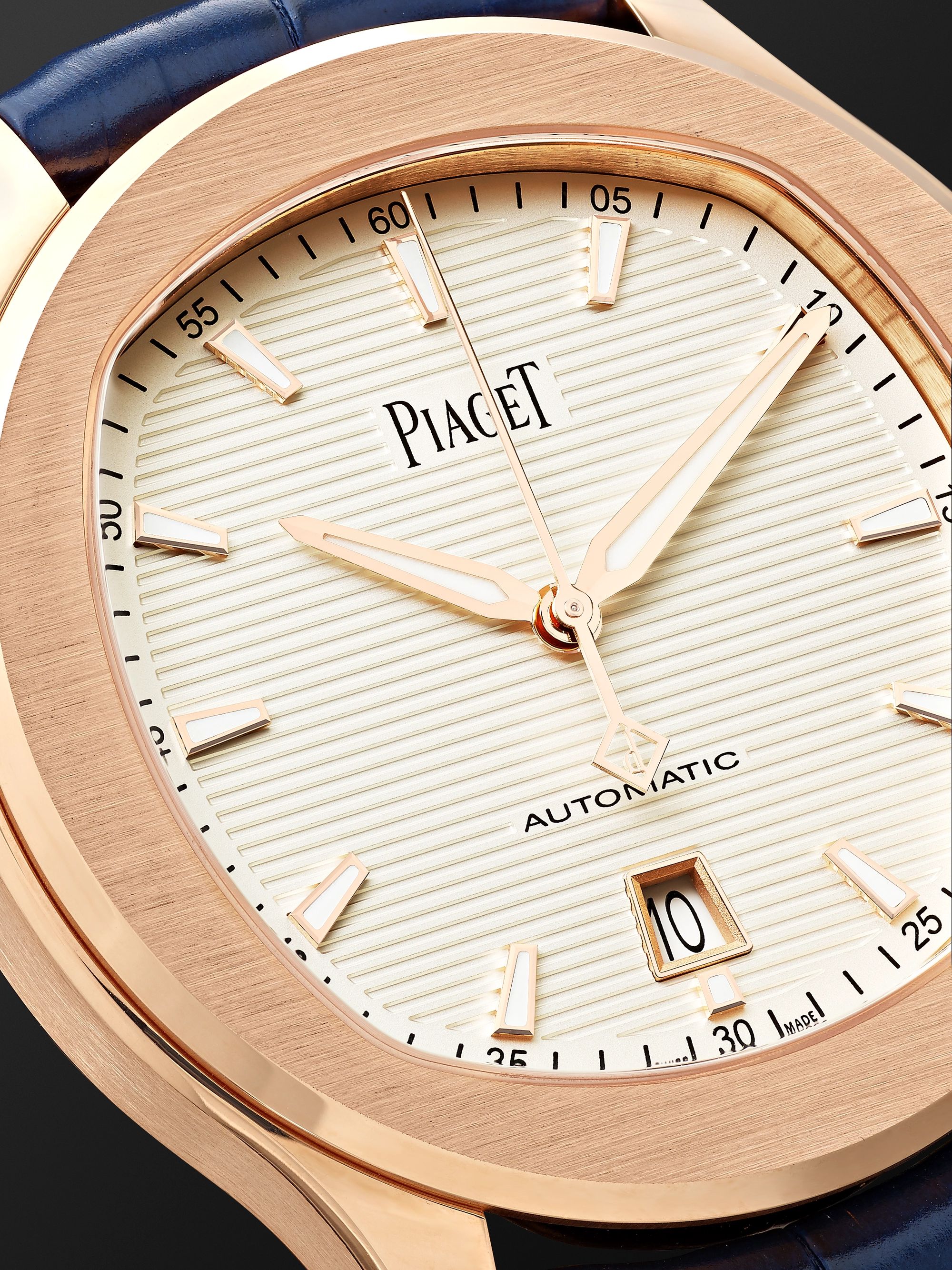 PIAGET Polo Automatic 42mm 18-Karat Rose Gold and Alligator Watch, Ref. No. G0A43010