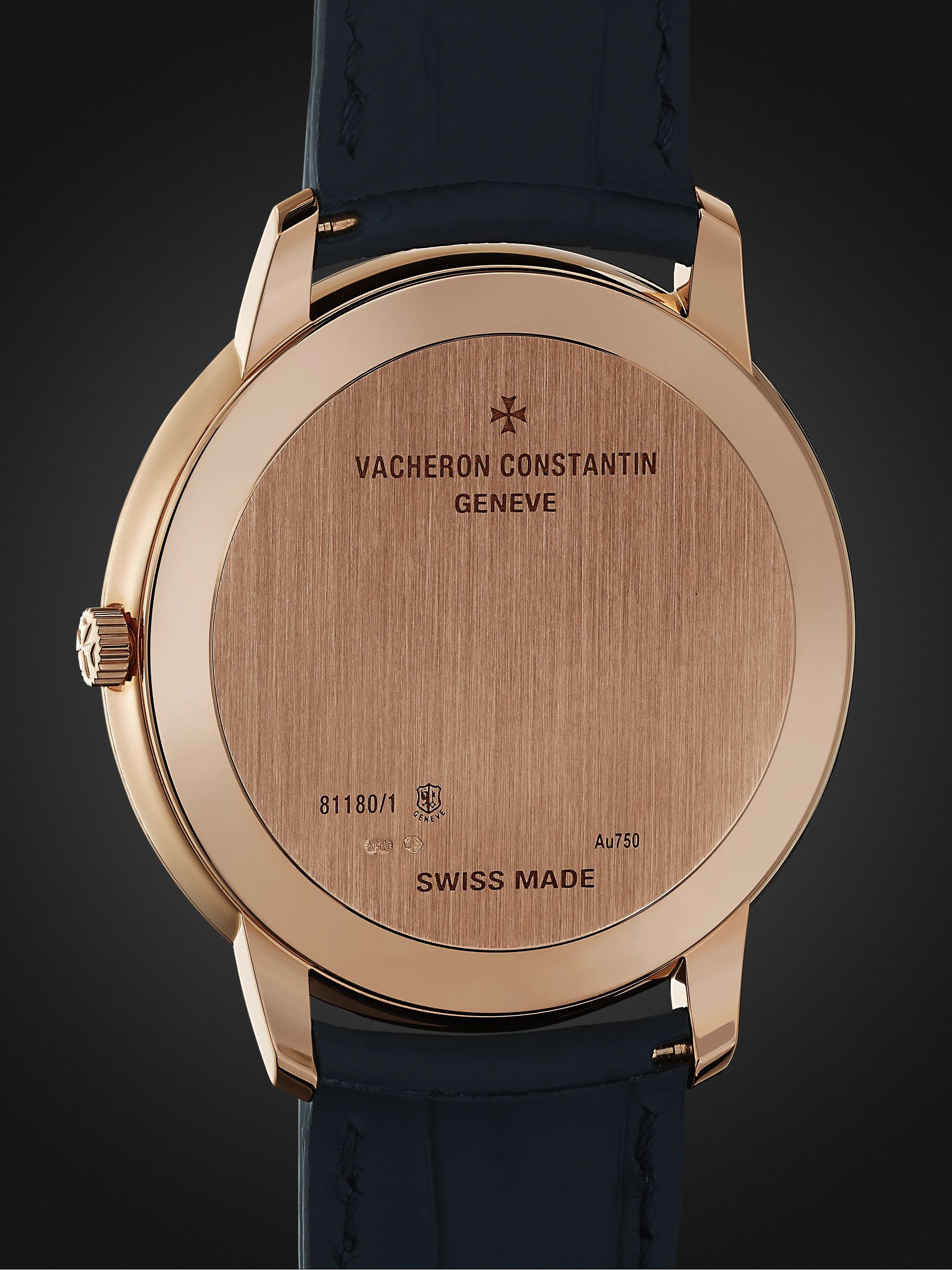 VACHERON CONSTANTIN Patrimony Hand-Wound 40mm 18-Karat Pink Gold and Alligator Watch, Ref. No. 81180/000R-B518