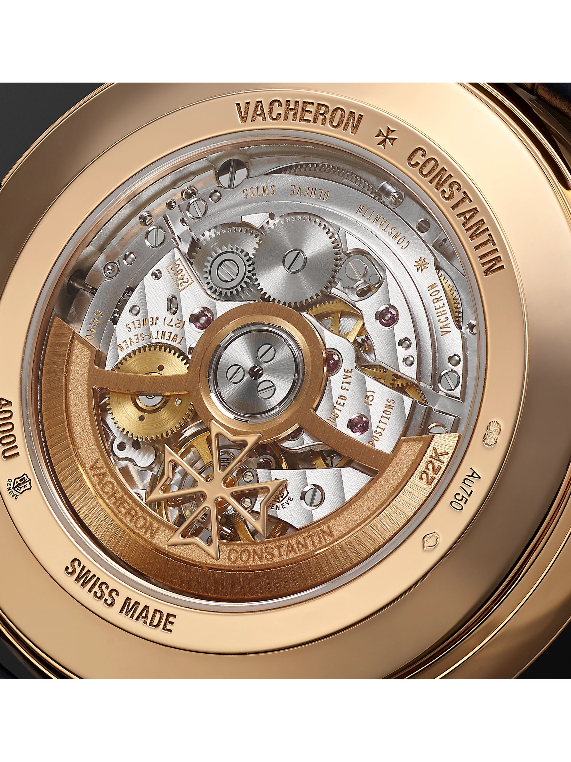 VACHERON CONSTANTIN Patrimony Retrograde Day-Date Automatic 42.5mm 18-Karat Pink Gold and Alligator Watch, Ref. No. 4000U/000R-B516
