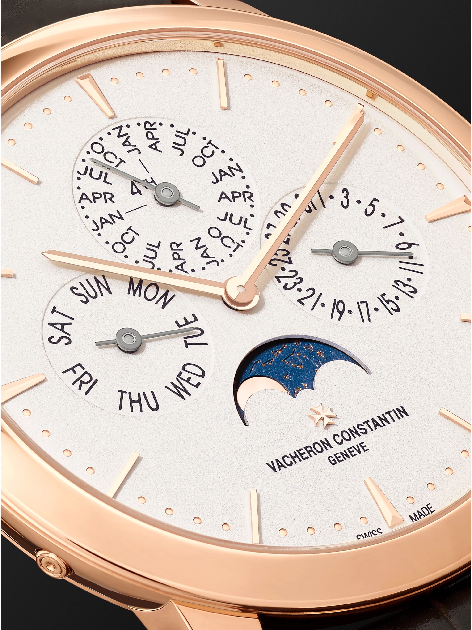 VACHERON CONSTANTIN Patrimony Perpetual Calendar Ultra-Thin Automatic 41mm 18-Karat Pink Gold and Alligator Watch, Ref. No. 43175/000R-9687
