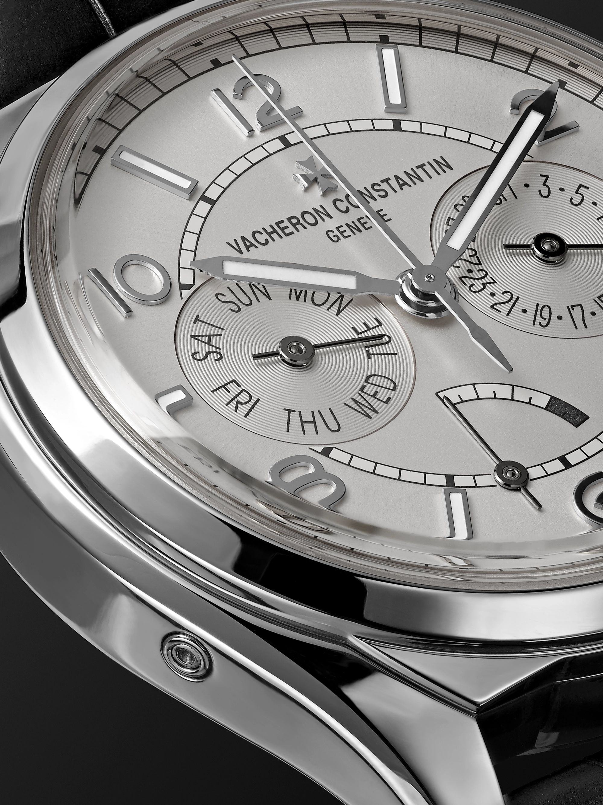 VACHERON CONSTANTIN Fiftysix Day-Date Automatic 40mm Stainless Steel and Alligator Watch, Ref. No. 4400E/000A-B437