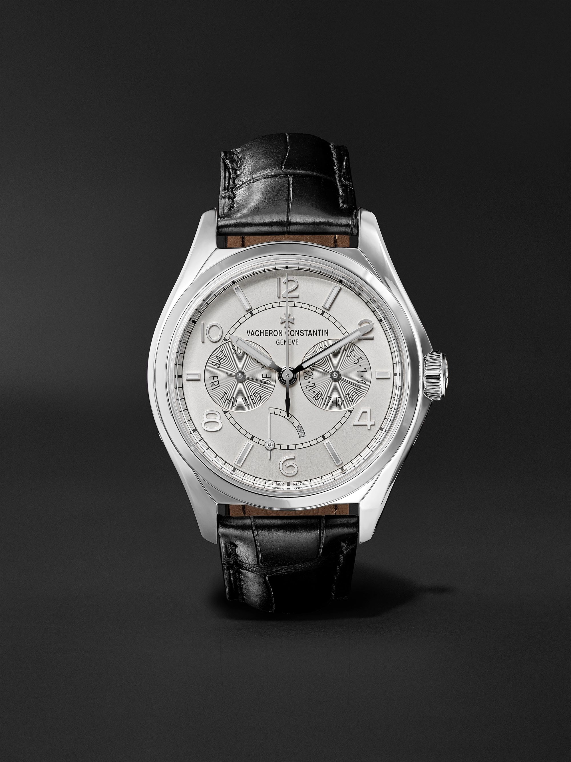 VACHERON CONSTANTIN Fiftysix Day-Date Automatic 40mm Stainless Steel and Alligator Watch, Ref. No. 4400E/000A-B437