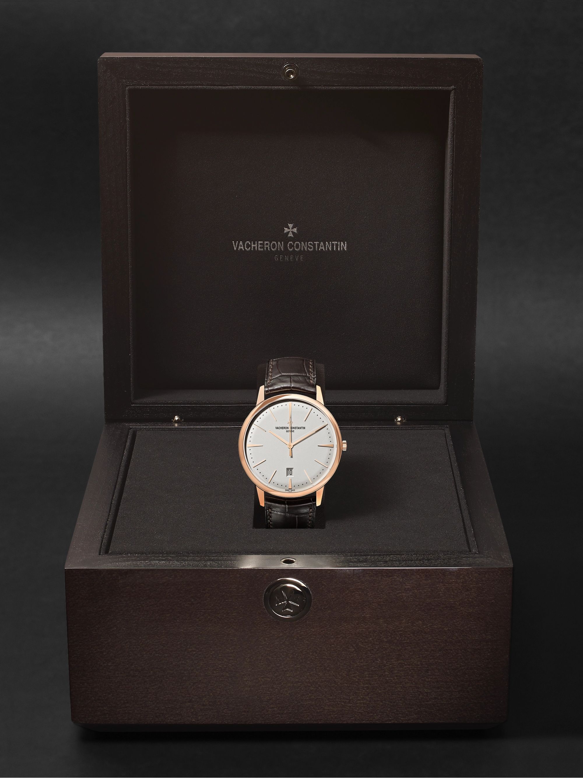 VACHERON CONSTANTIN Patrimony Automatic 40mm 18-Karat Pink Gold and Alligator Watch, Ref. No. 85180/000R-9248