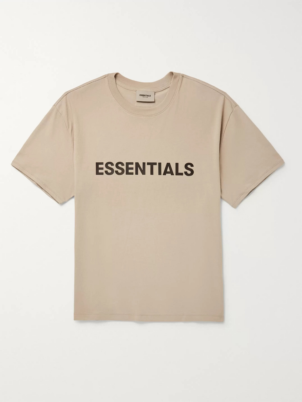 Essentials Logo-appliquéd Mélange Cotton-jersey T-shirt In Brown | ModeSens