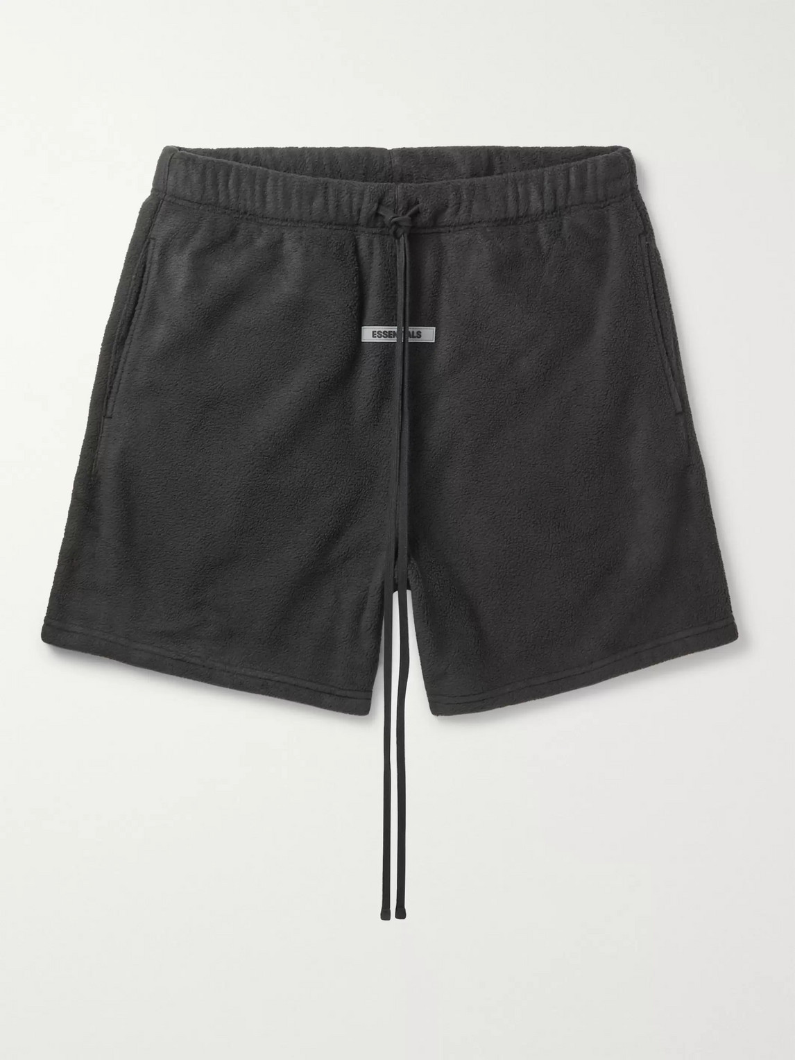 Essentials Logo-appliquéd Fleece Drawstring Shorts In Black