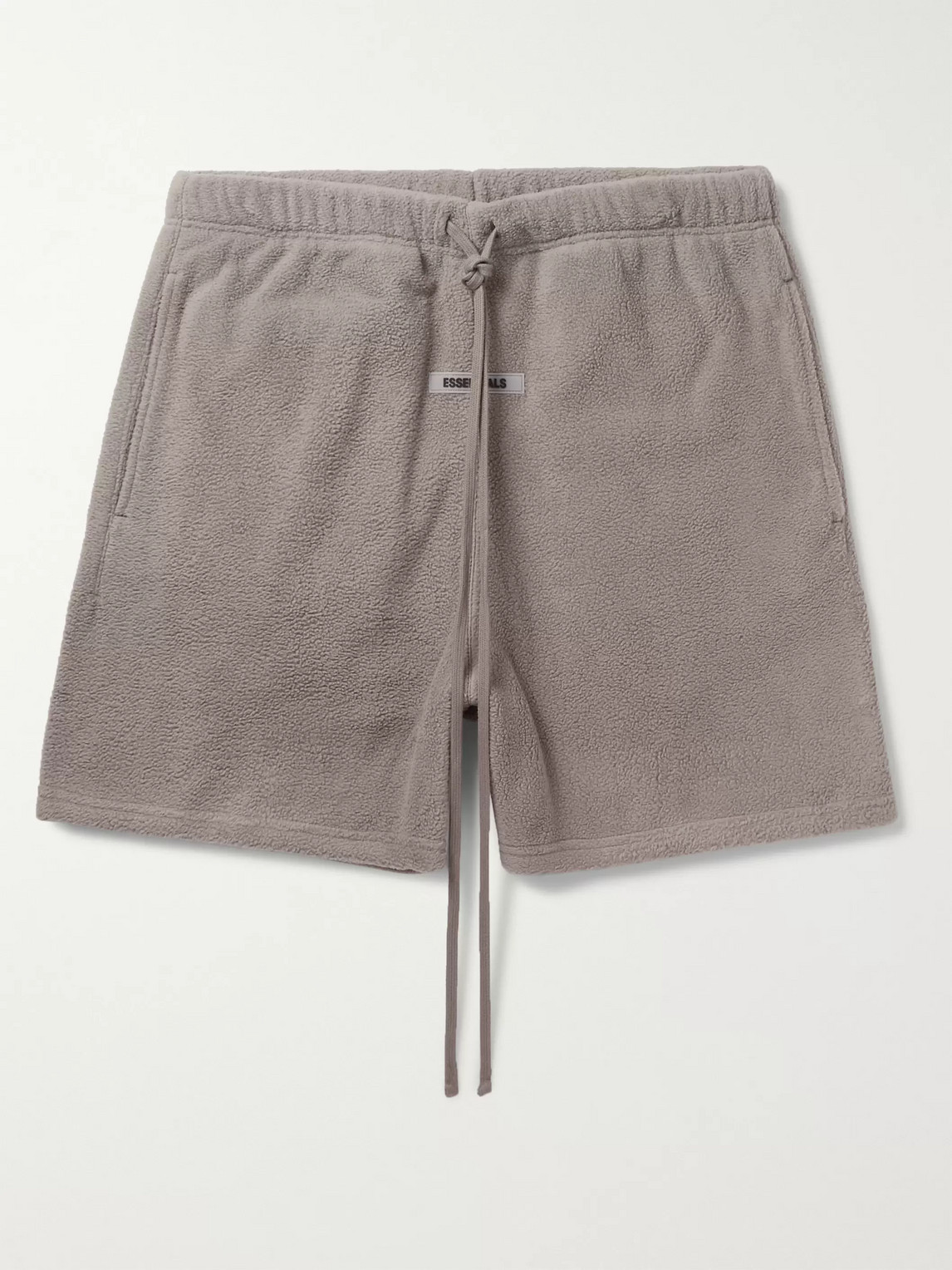 Essentials Logo-appliquéd Fleece Drawstring Shorts In Gray