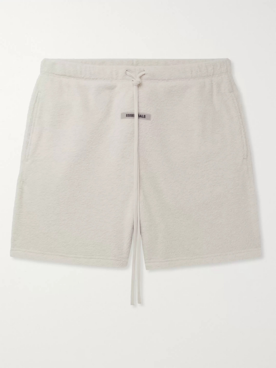 Essentials Logo-appliquéd Fleece Drawstring Shorts In Gray