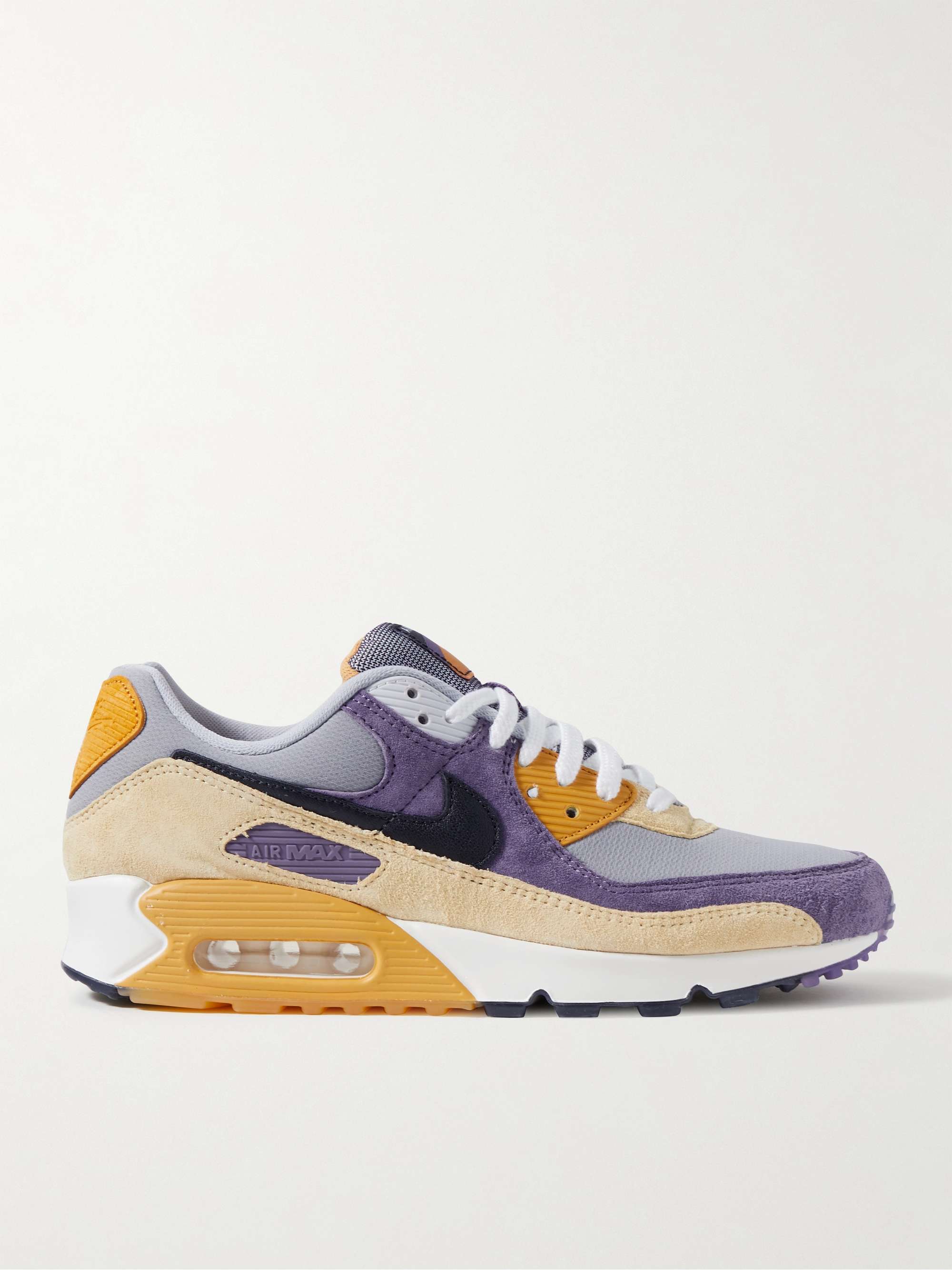 NIKE Air Max 90 NRG Suede and Leather-Trimmed Mesh Sneakers