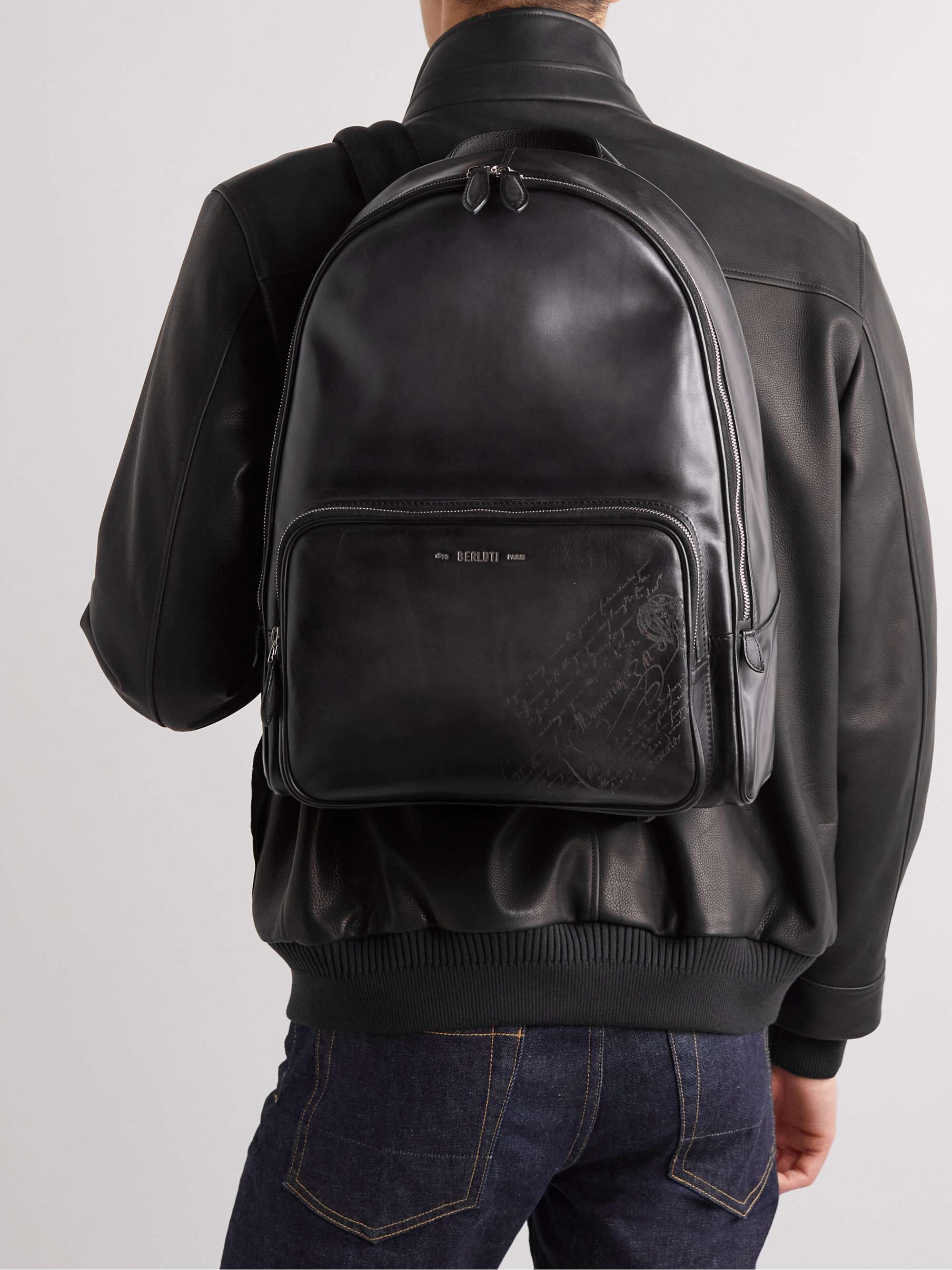 BERLUTI Scritto Logo-Debossed Leather Backpack