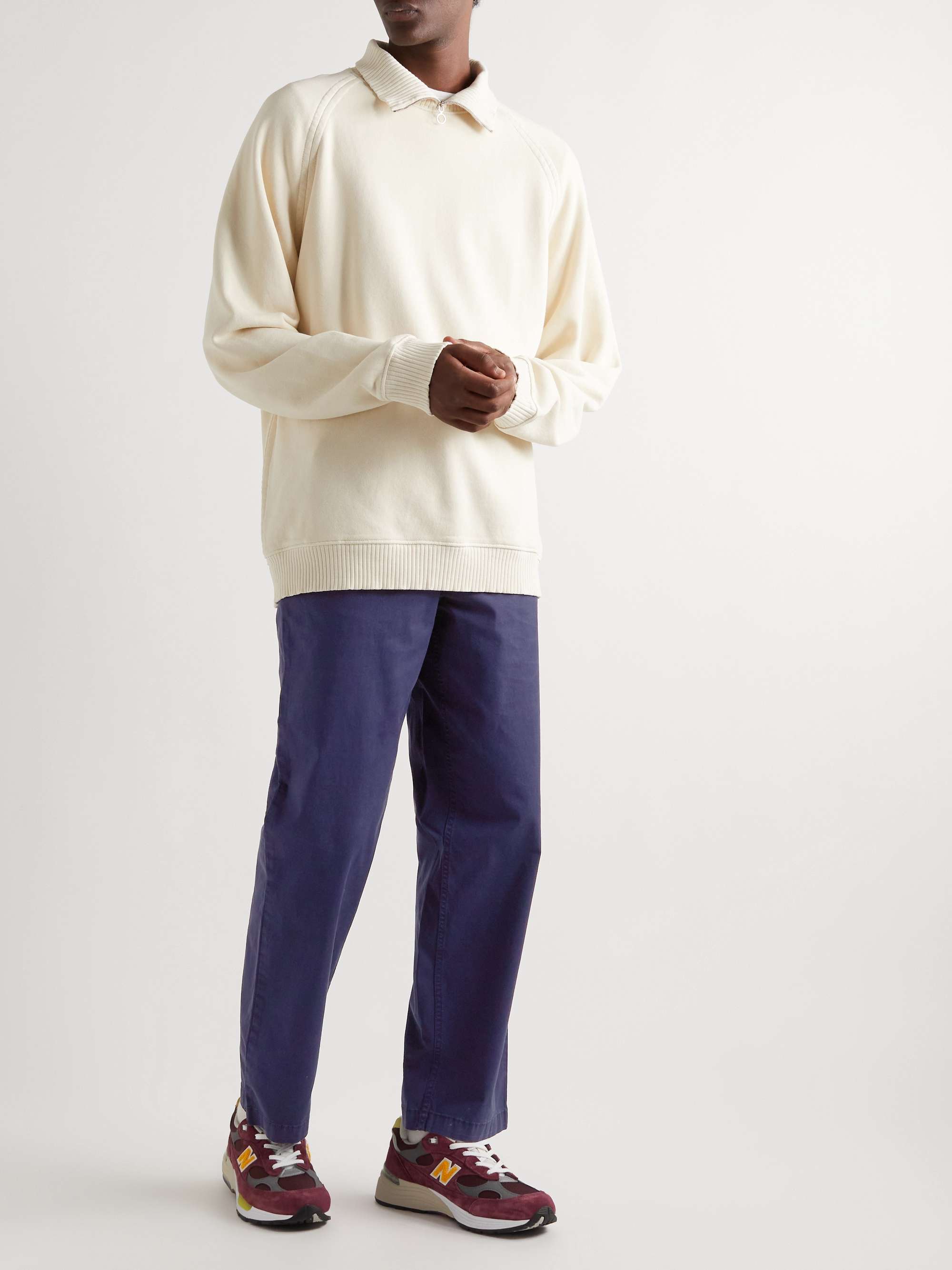 NINETY PERCENT Straight-Leg Garment-Dyed Organic Cotton-Blend Twill Chinos