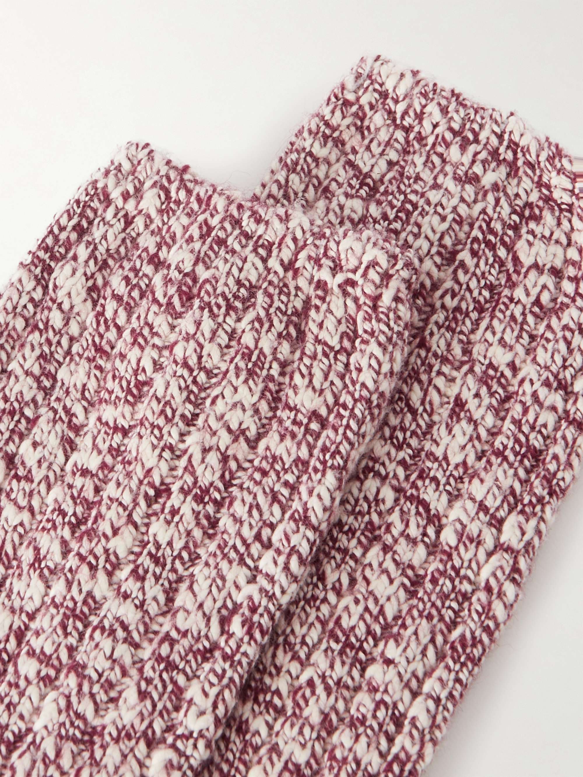 THUNDERS LOVE Ribbed Cotton-Blend Socks
