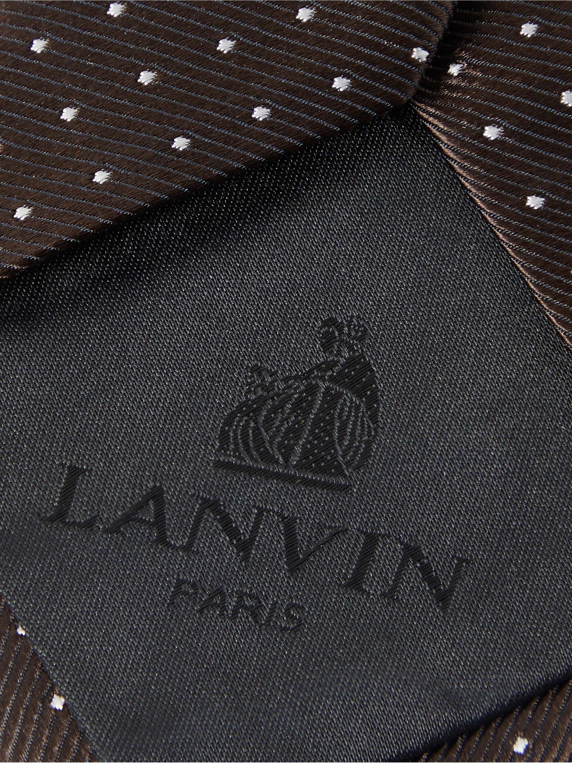 LANVIN 7cm Pin-Dot Silk-Faille Tie