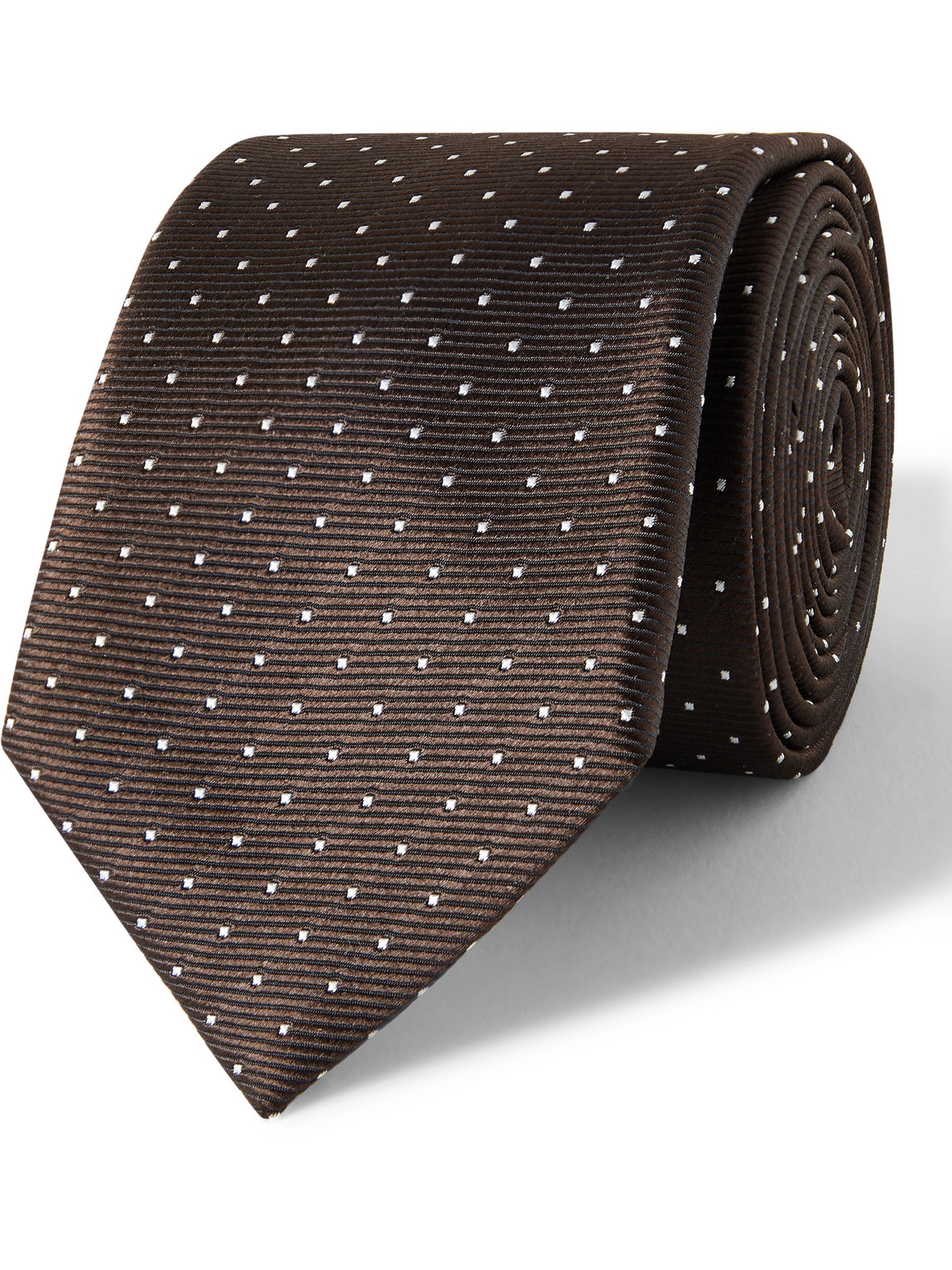 7cm Pin-Dot Silk-Faille Tie