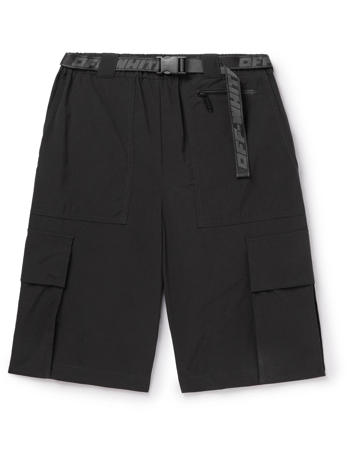Off-White Indust Wide-Leg Belted Shell Cargo Shorts