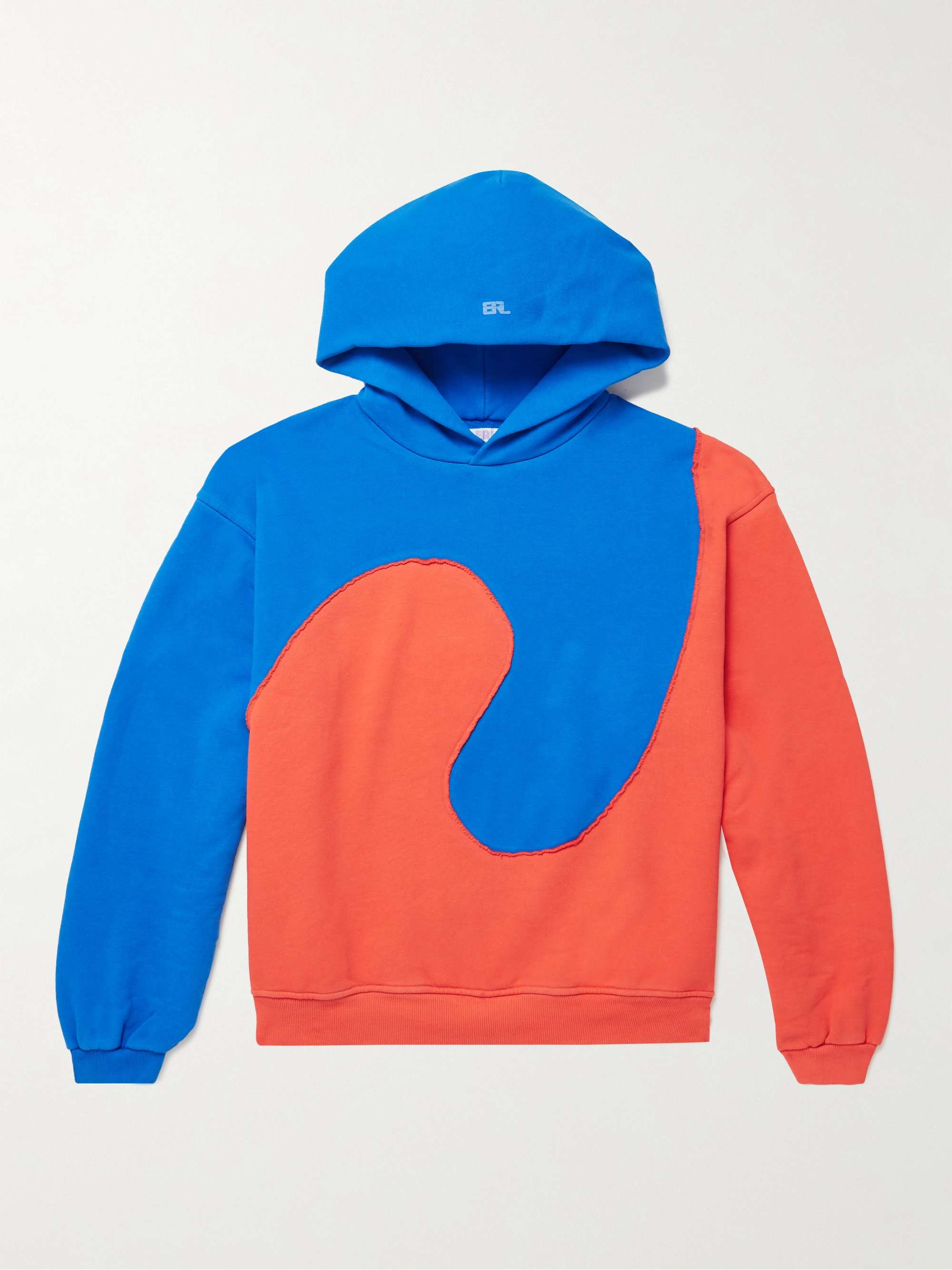 ERL Two-Tone Panelled Cotton-Blend Jersey Hoodie
