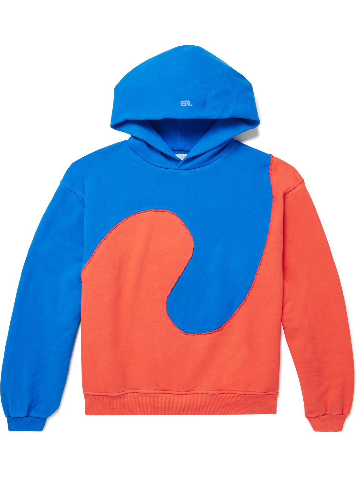 ERL Two-Tone Panelled Cotton-Blend Jersey Hoodie
