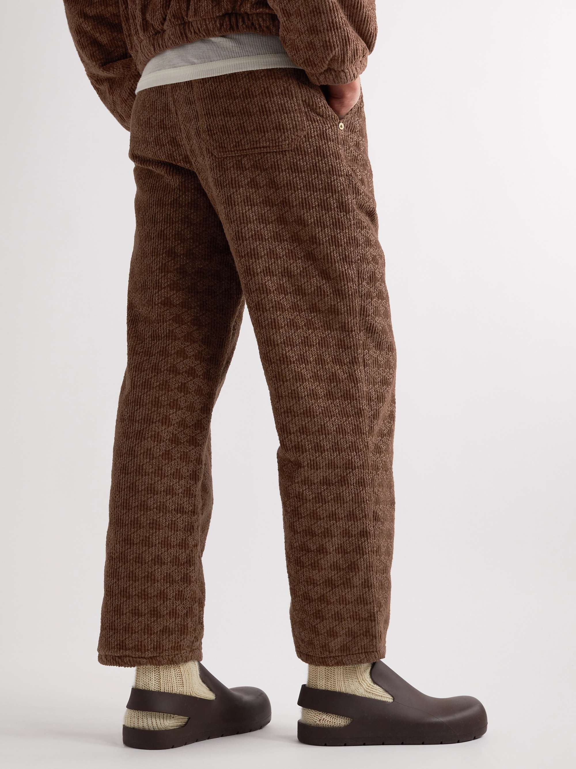 ERL Straight-Leg Padded Cotton-Corduroy Trousers