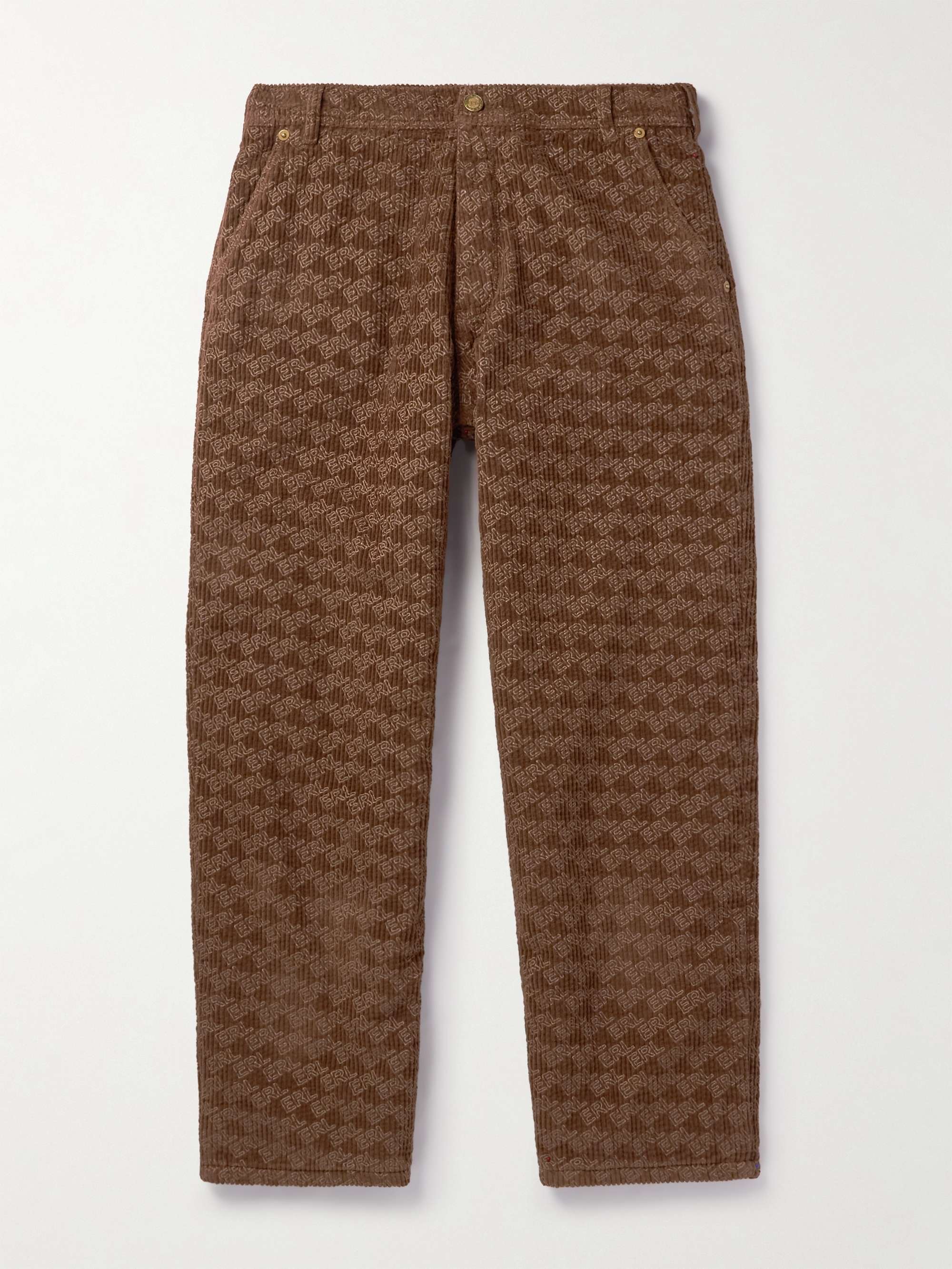 ERL Straight-Leg Padded Cotton-Corduroy Trousers