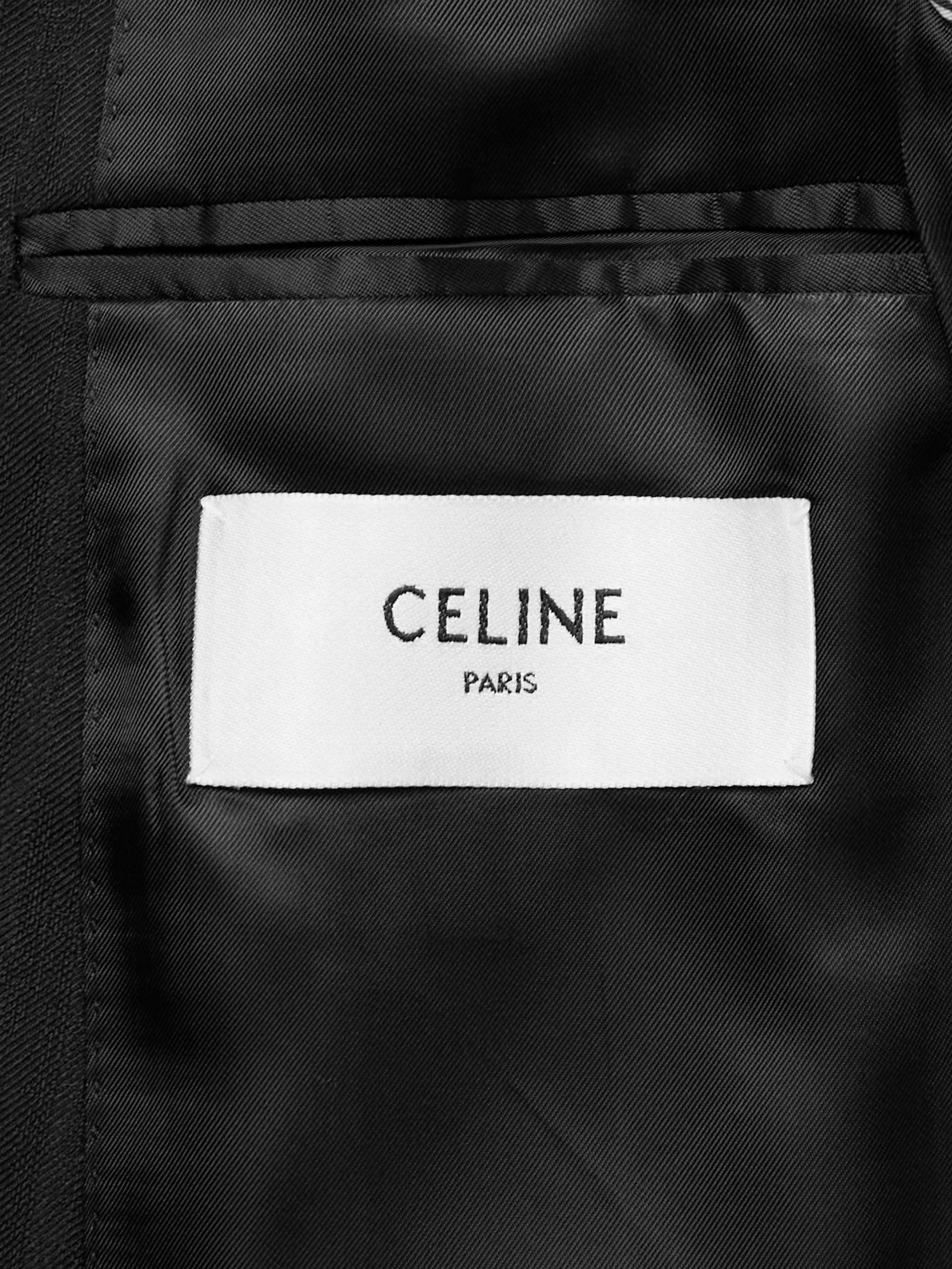 CELINE HOMME Double-Breasted Striped Wool and Mohair-Blend Blazer