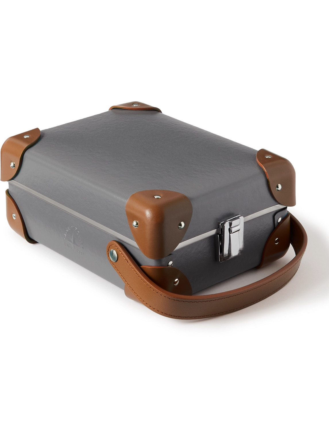 Globe-trotter Centenary Leather-trimmed Vulcanised Fibreboard Three-piece Watch Box In Gray