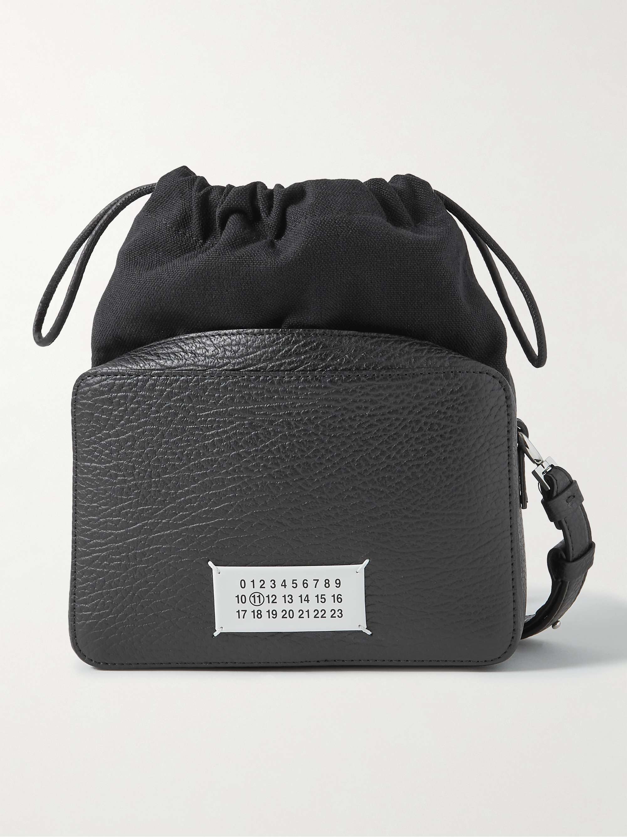 MAISON MARGIELA Logo-Appliquéd Full-Grain leather and Canvas Camera Bag
