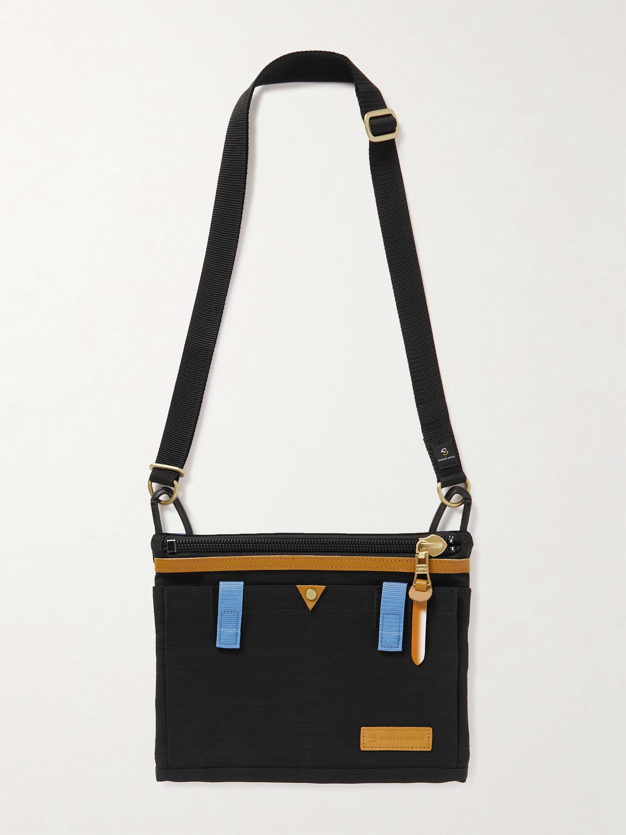 MASTER-PIECE Link Sakosh Leather-Trimmed Nylon-Twill Messenger Bag