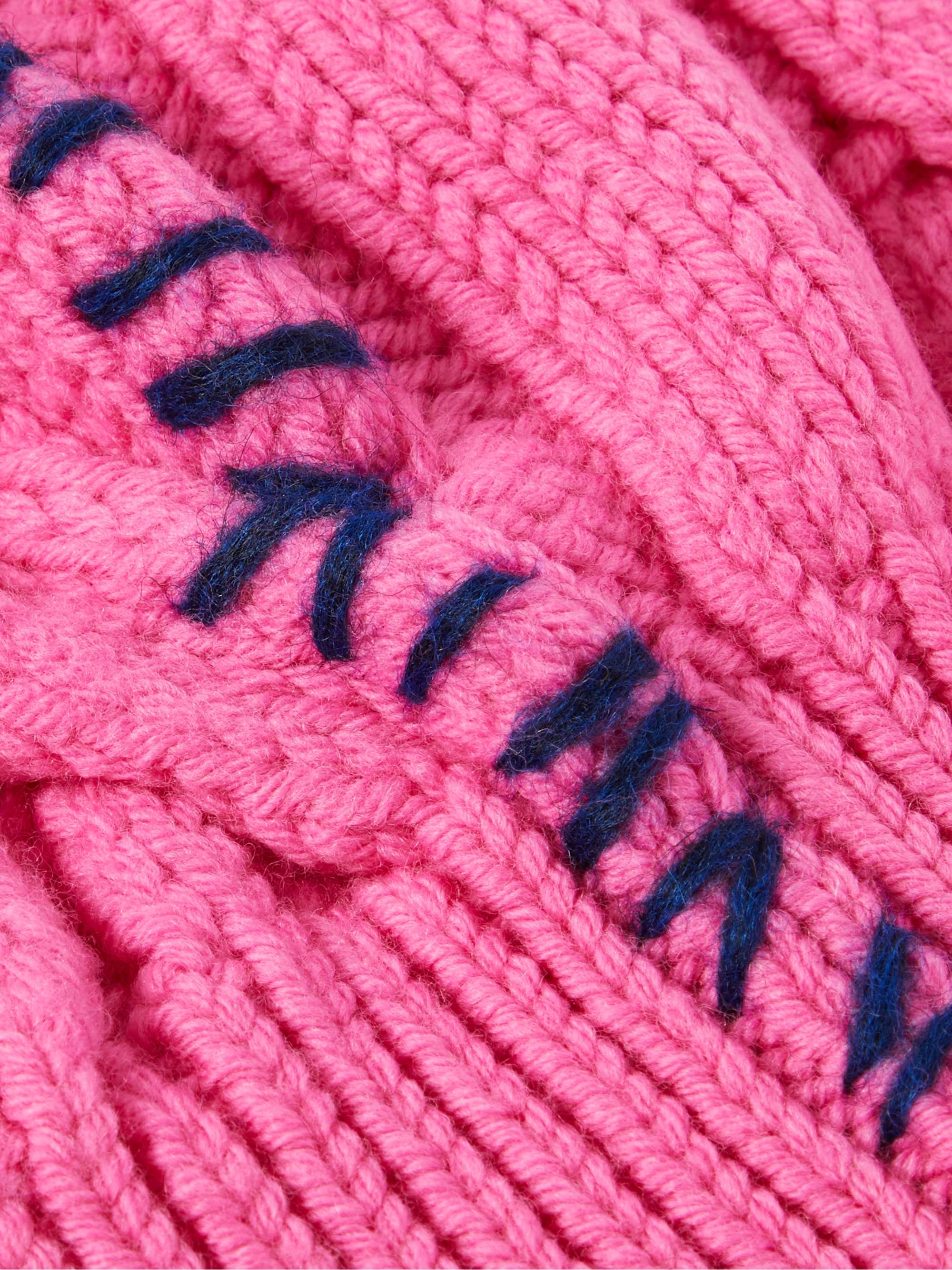 MARNI Embroidered Cable-Knit Virgin Wool Balaclava