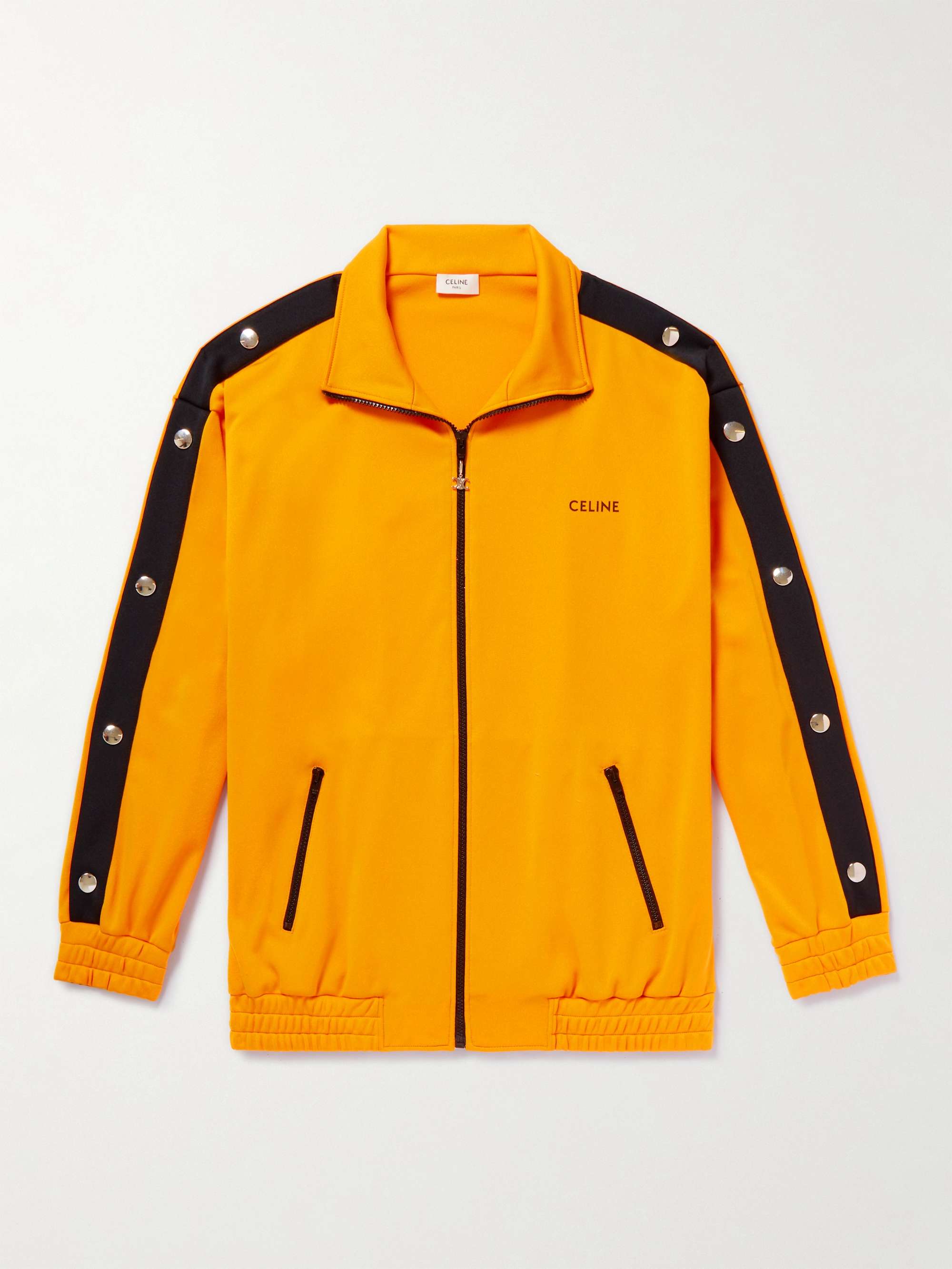 CELINE HOMME Studded Jersey Zip-Up Track Jacket
