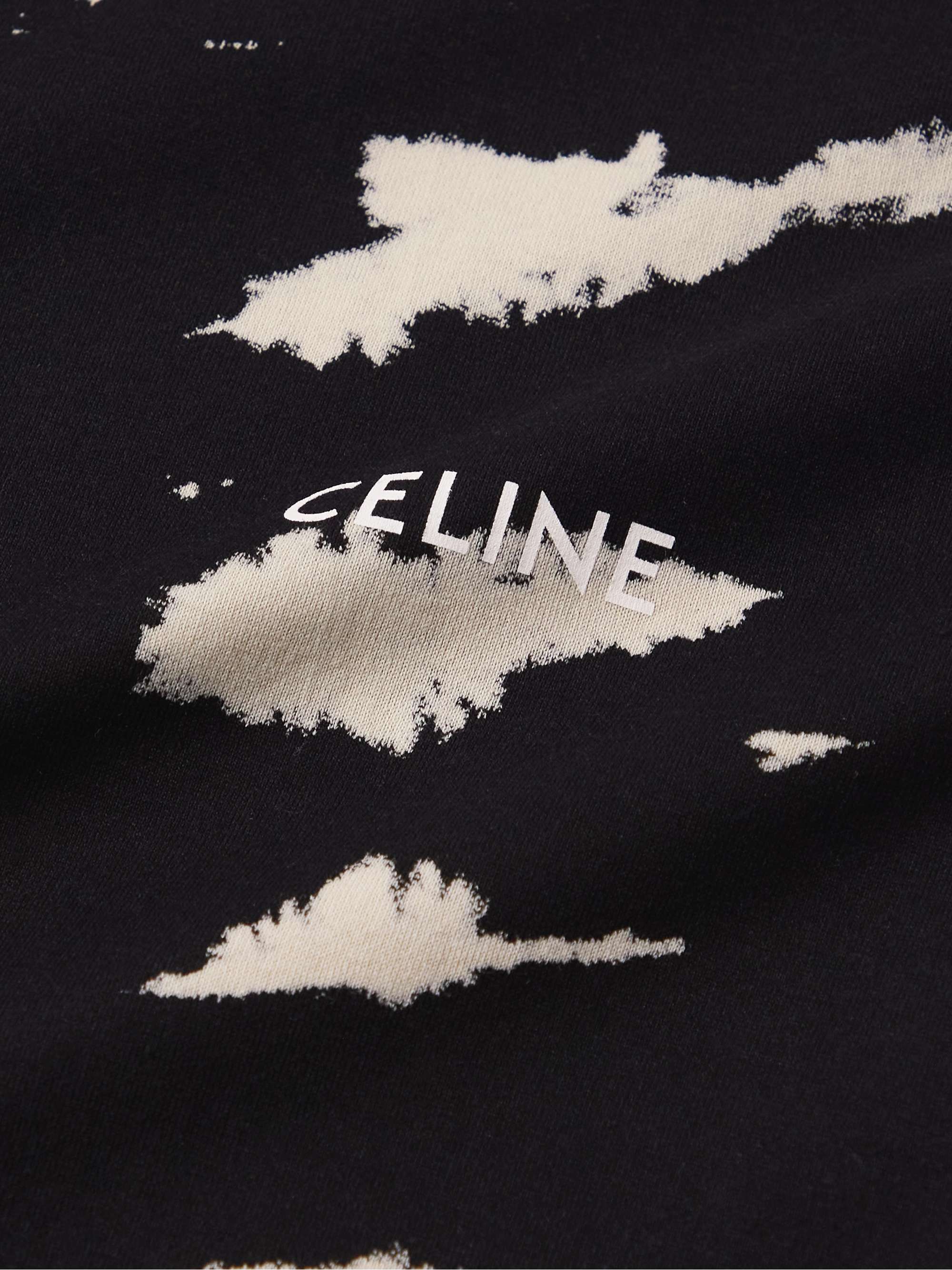 CELINE HOMME Tie-Dyed Logo-Print Cotton-Jersey T-Shirt