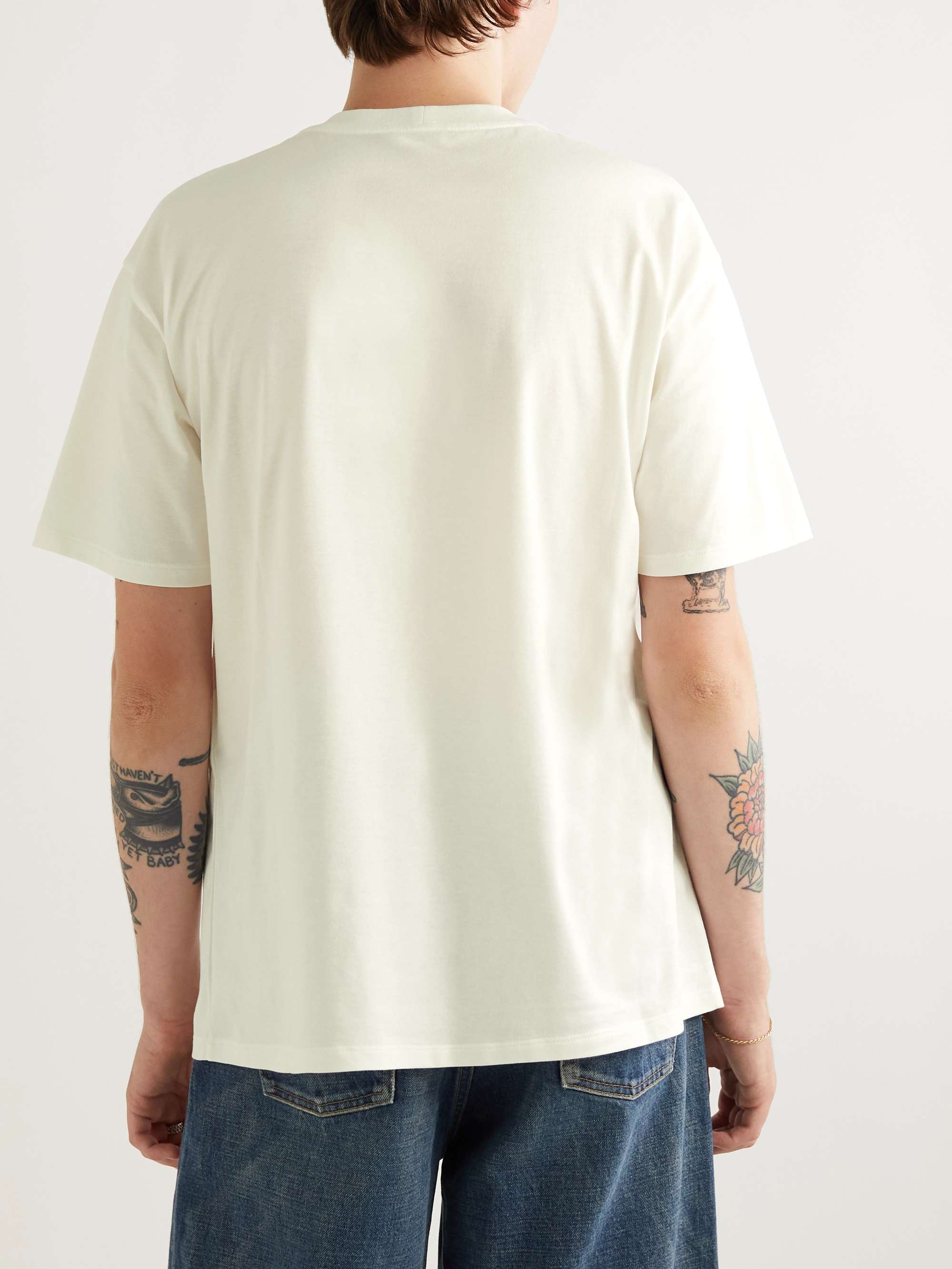 CELINE HOMME Crystal-Embellished Embroidered Cotton-Jersey T-Shirt