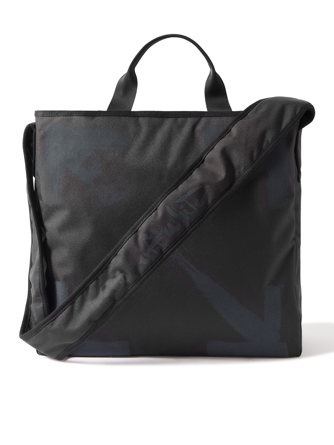 Off-white Logo-print Canvas Tote Bag In Black