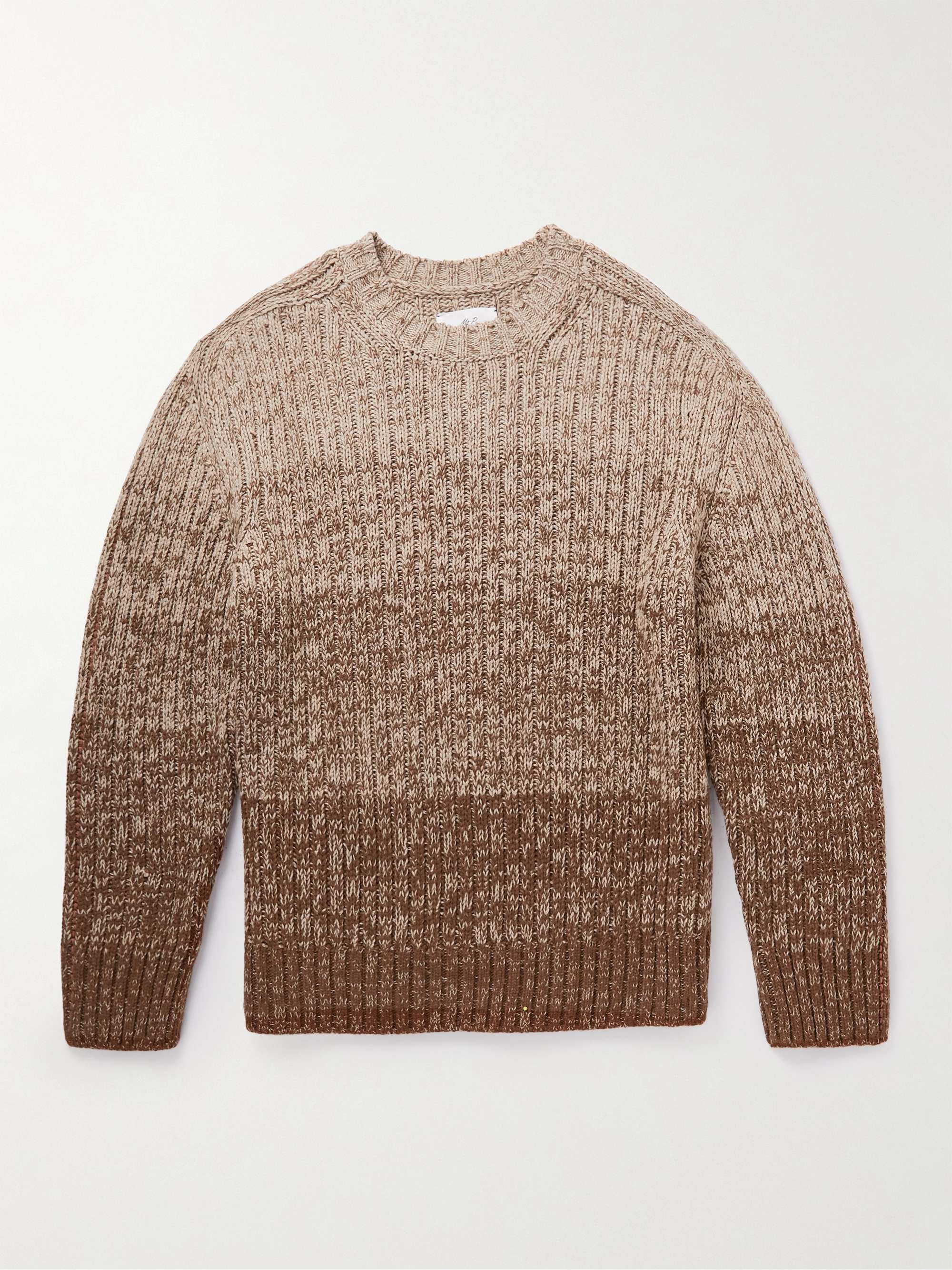 Camel Dégradé Crocheted Cashmere and Wool-Blend Sweater | MR P. | MR PORTER