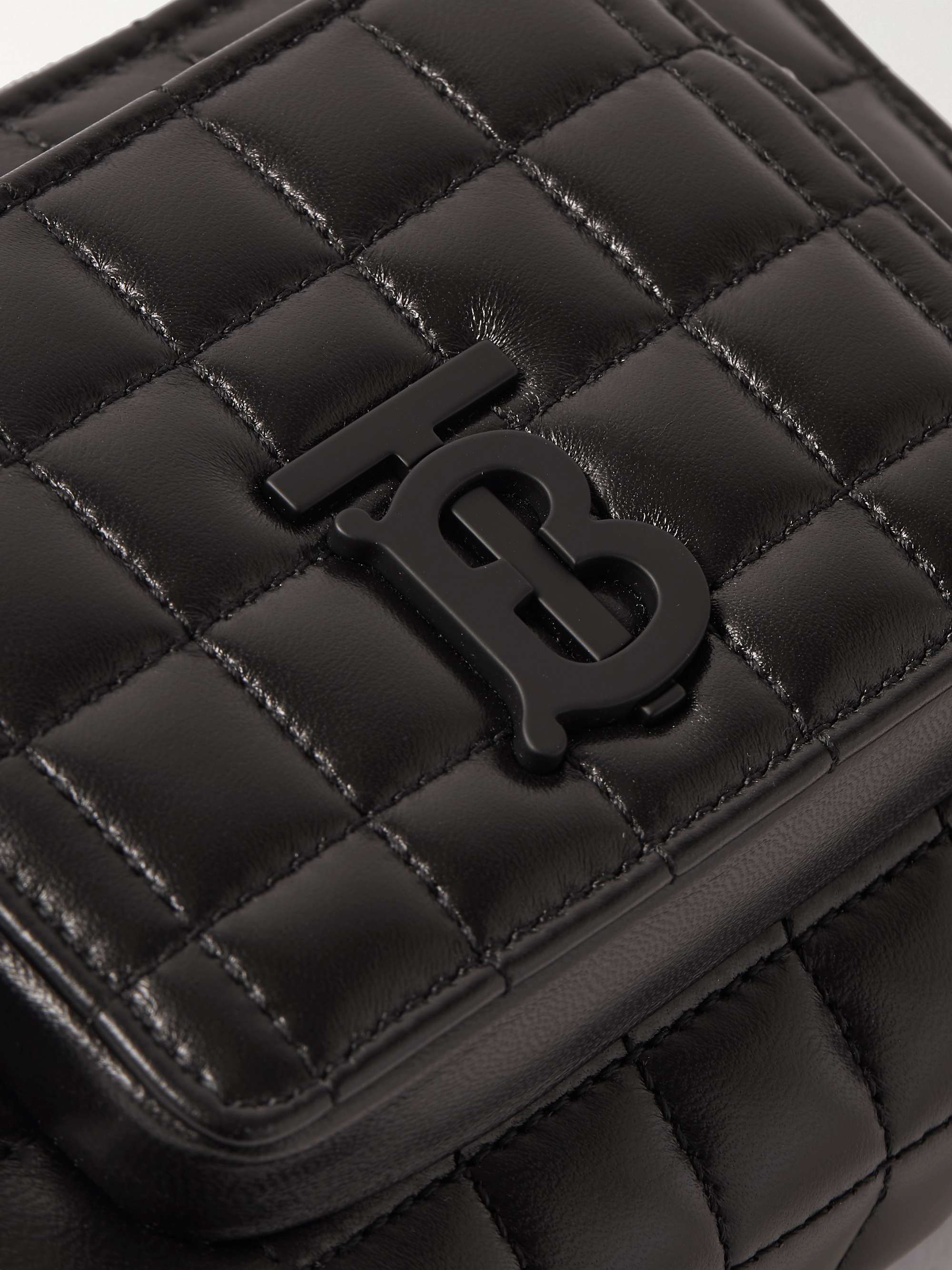 BURBERRY Jake Logo-Embellished Quilted Leather Messenger Bag